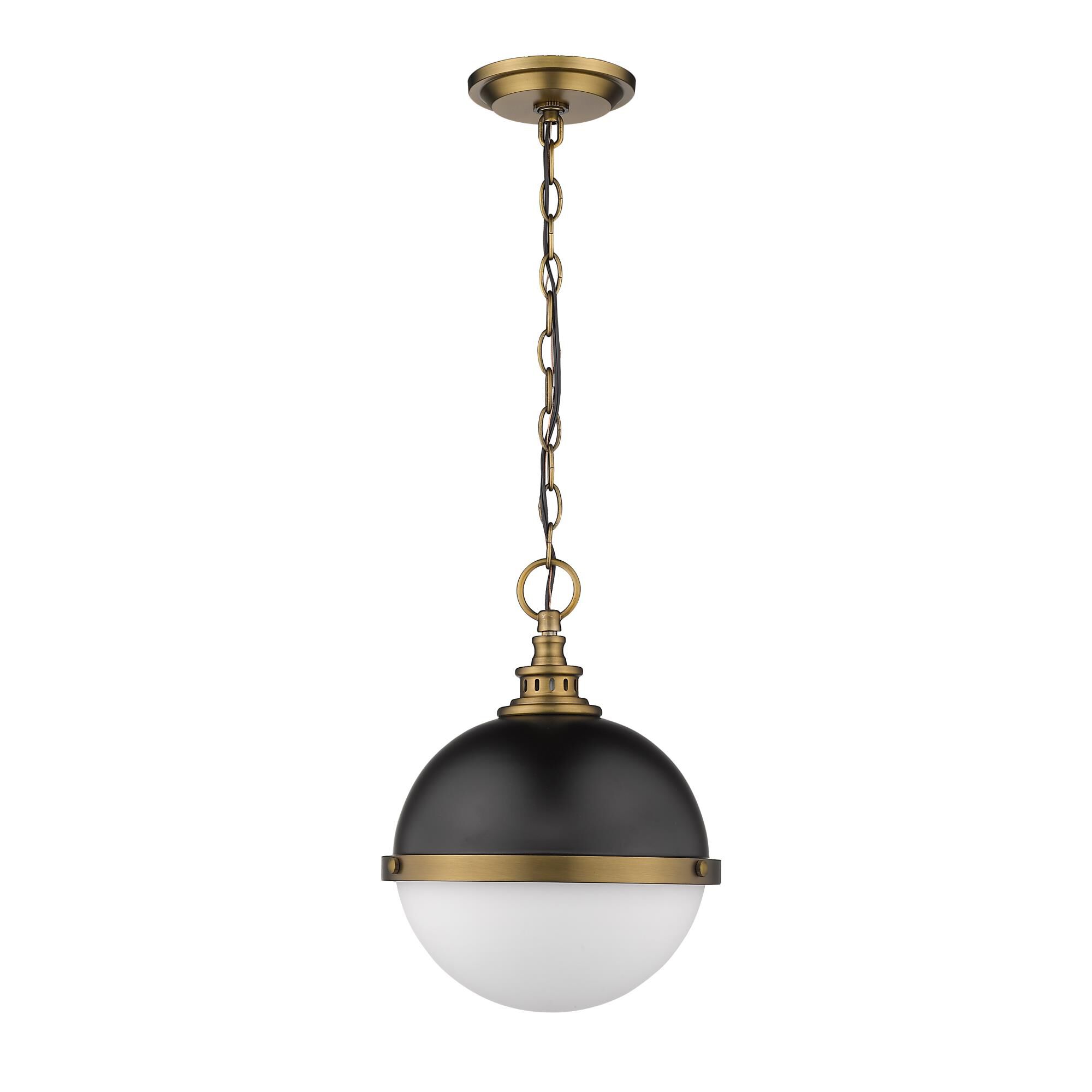 Shown in Matte Black + Factory Bronze finish and Glass shade