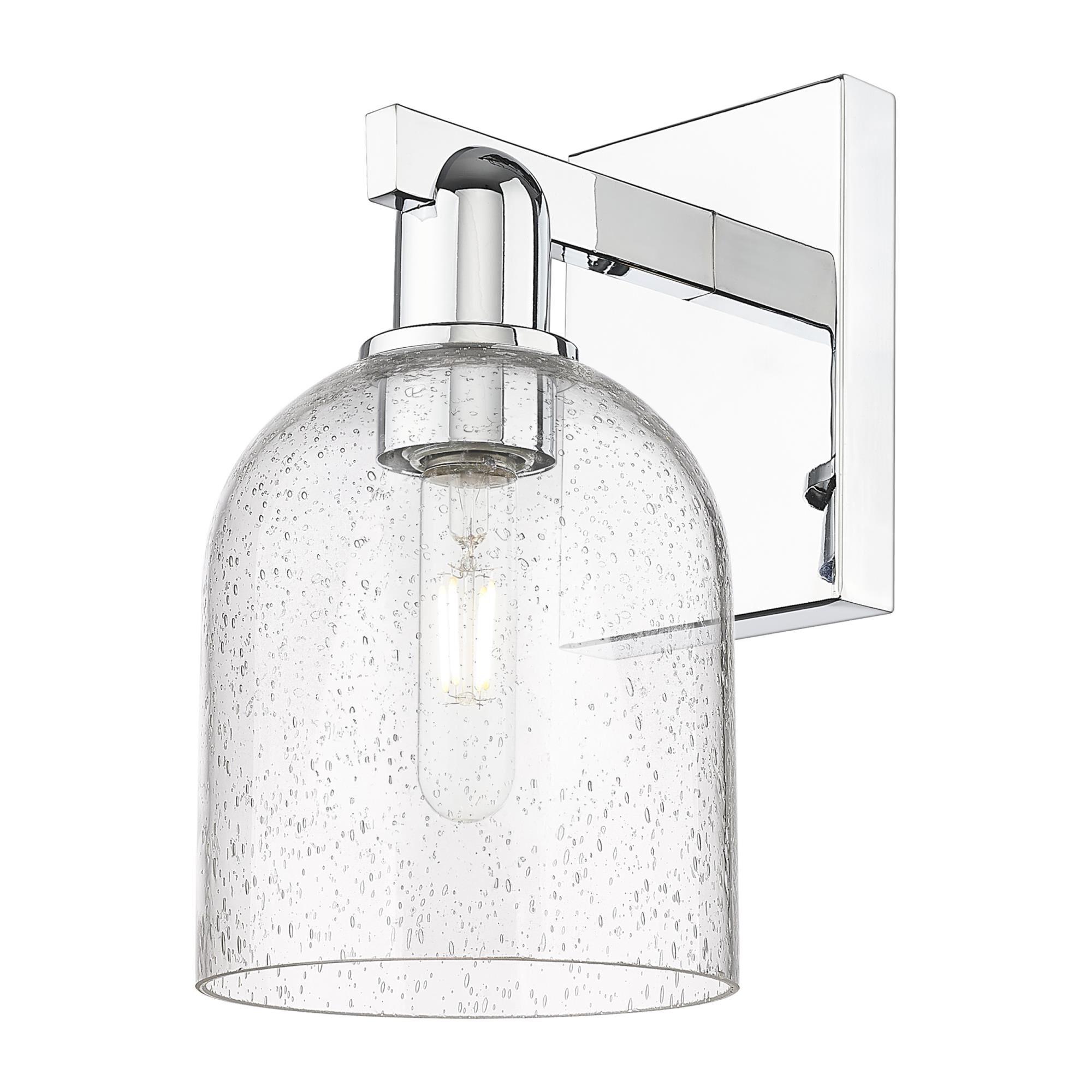 Shown in Polished Chrome finish and Seedy glass