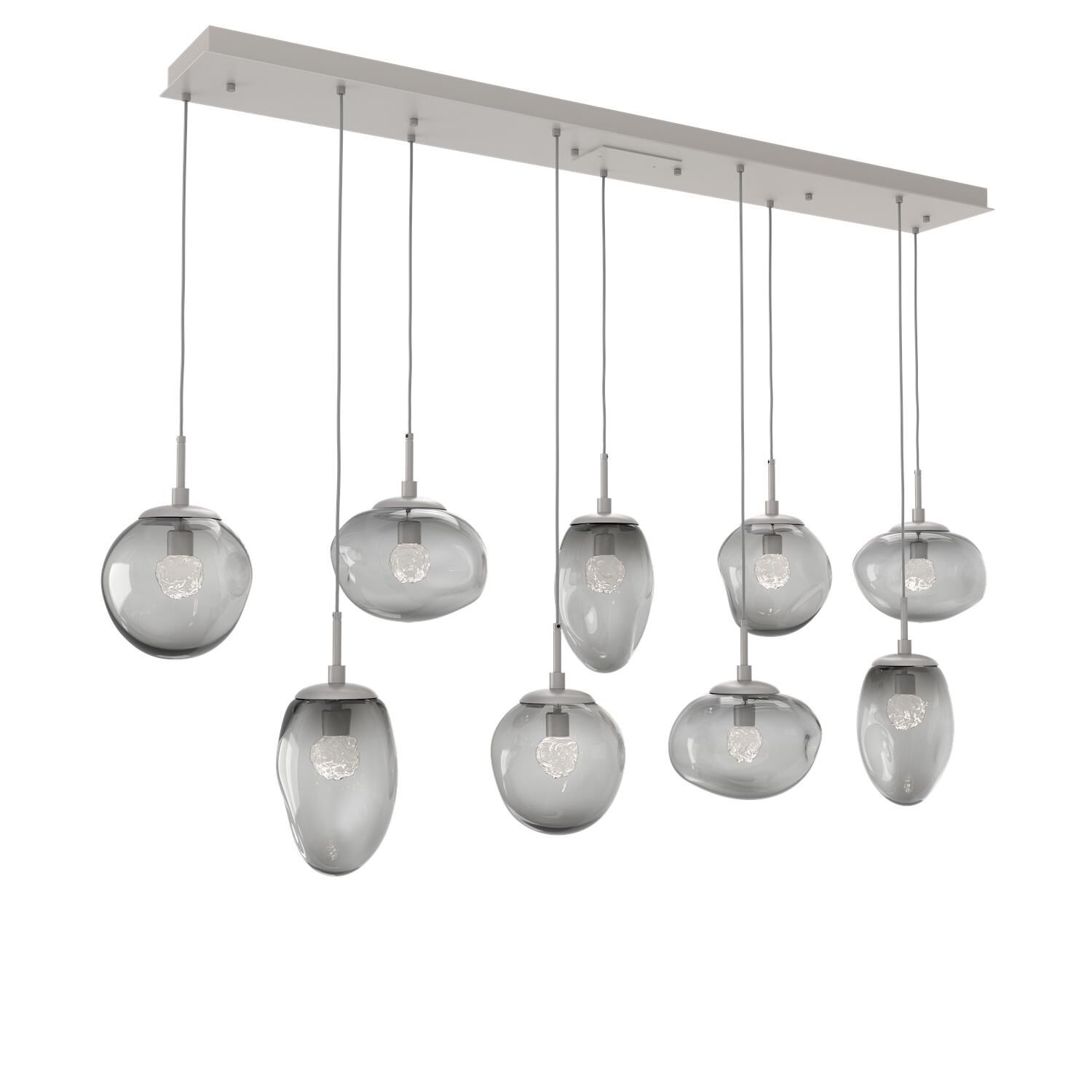 Shown in Metallic Beige Silver finish and Floret Inner Smoke Outer glass