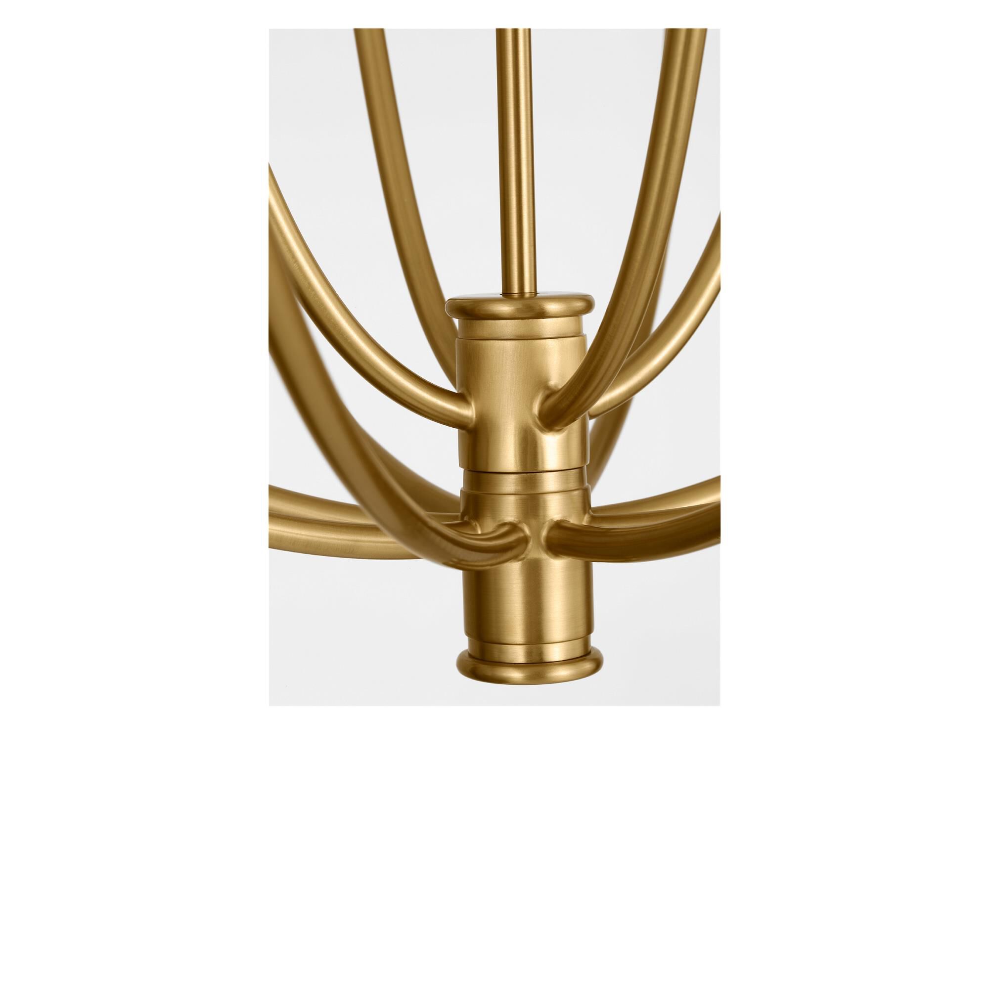 Shown in Burnished Brass finish and White Linen Fabric shade