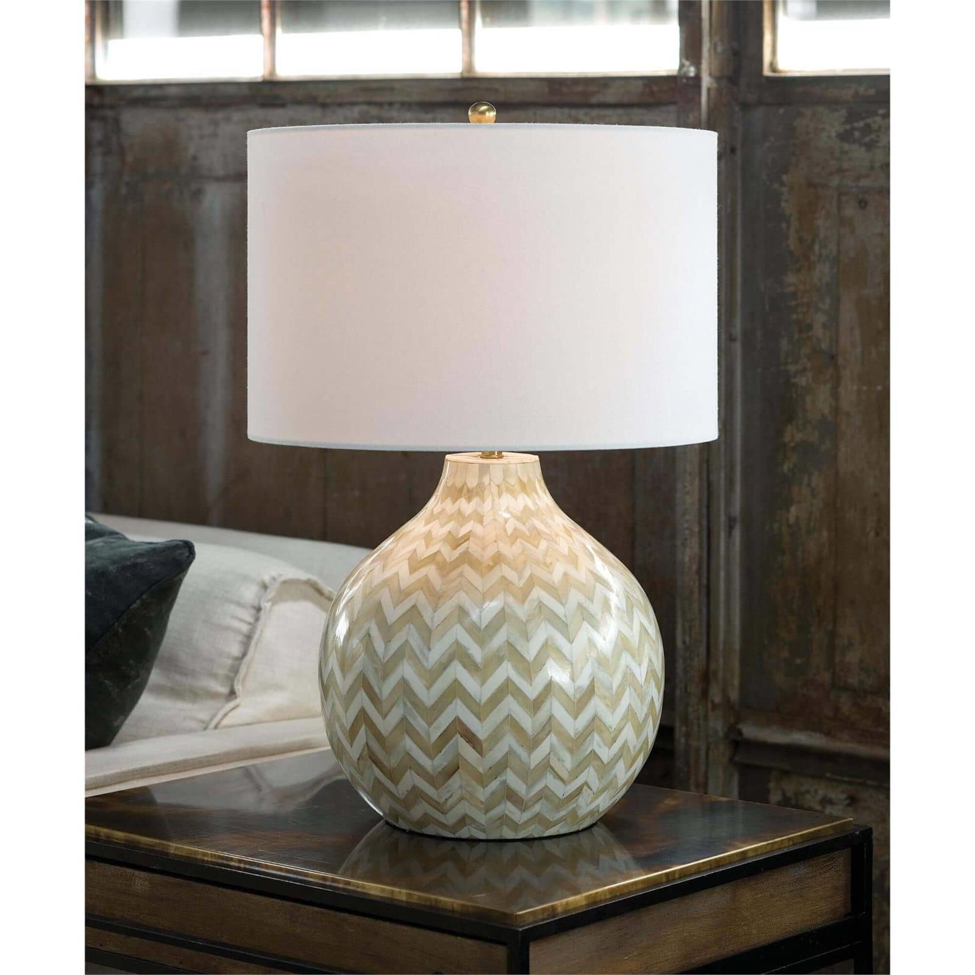 Shown in Natural finish and Linen shade