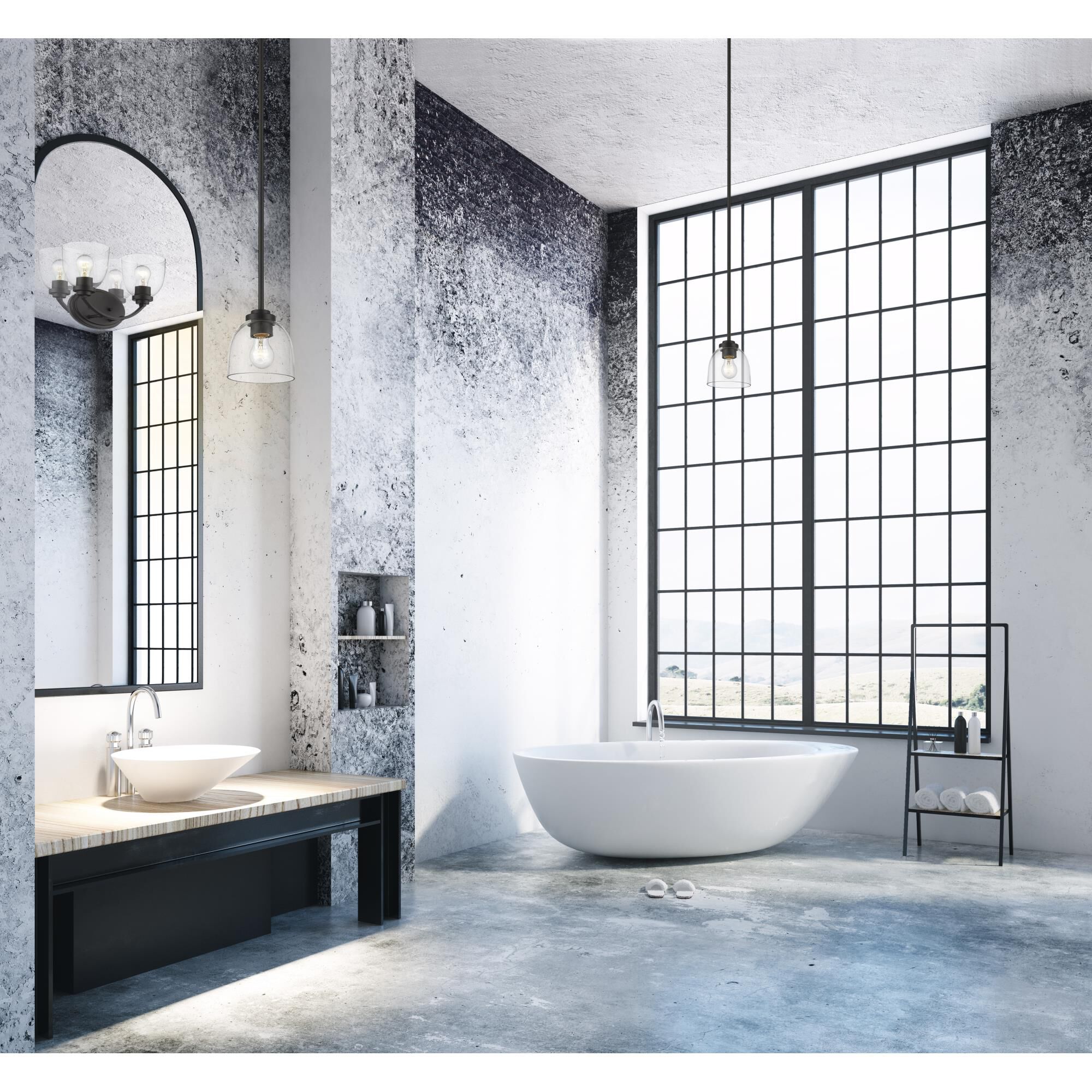 Shown in Bronze finish and Glass shade