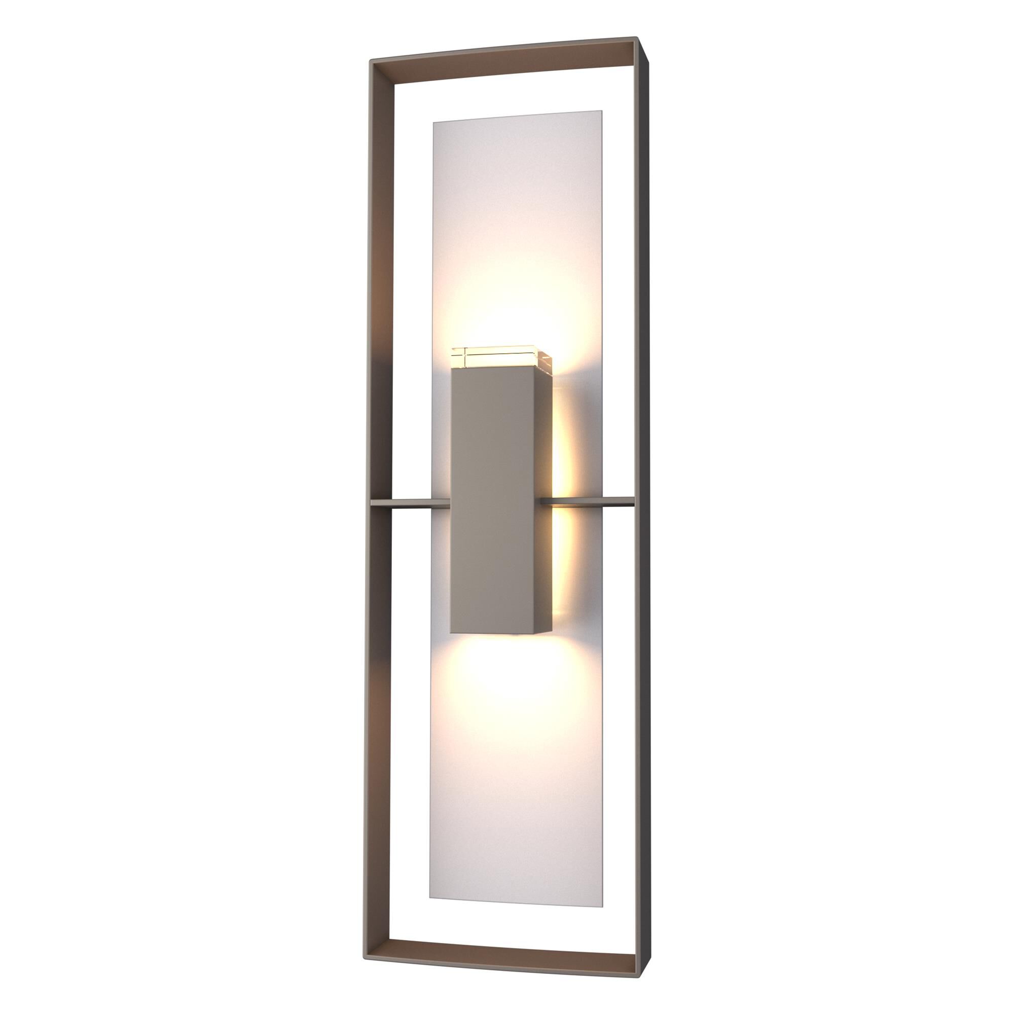 Shown in Coastal Dark Smoke finish and Clear glass and Coastal Burnished Steel accent