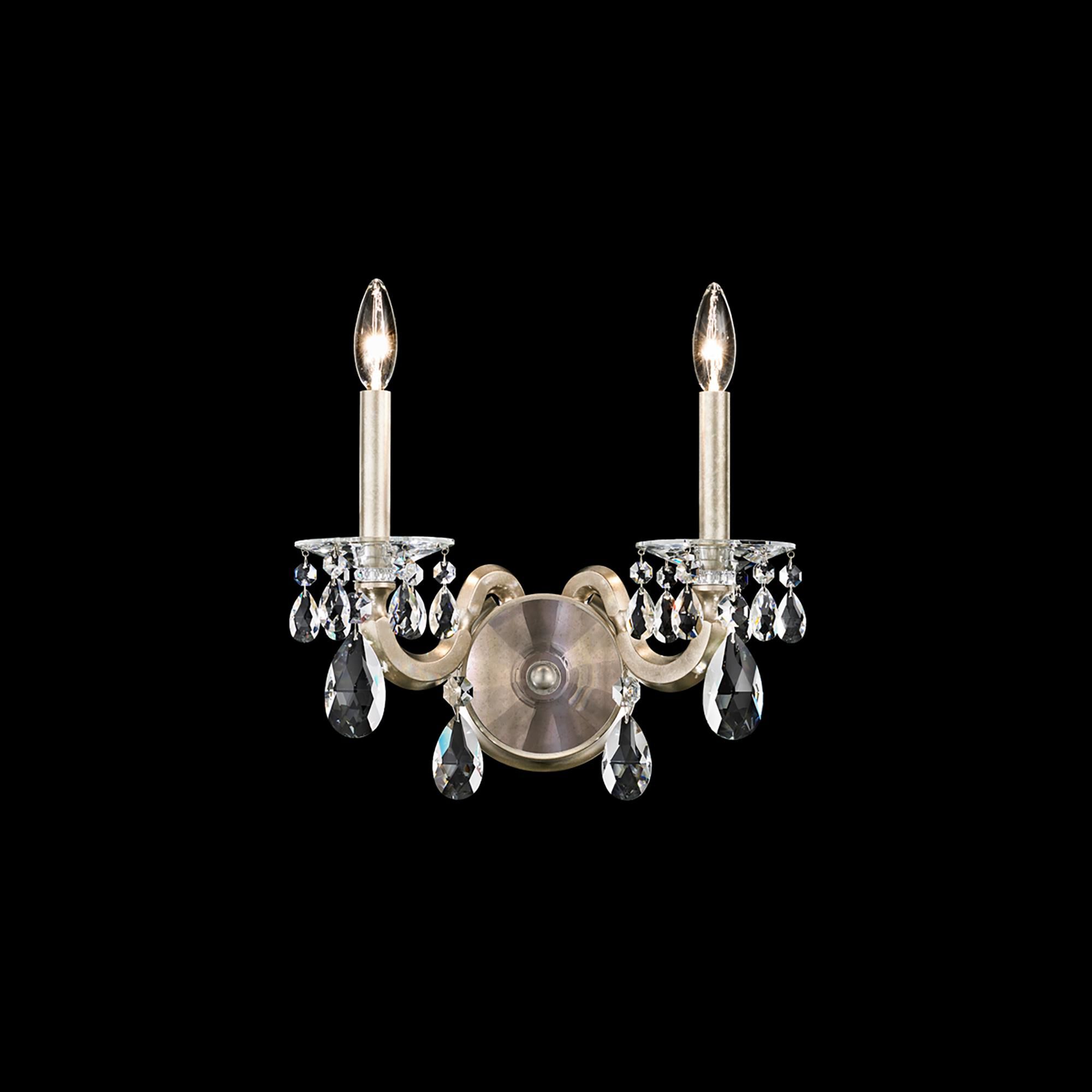 Shown in Antique Silver finish and Radiance crystal and Crystal glass