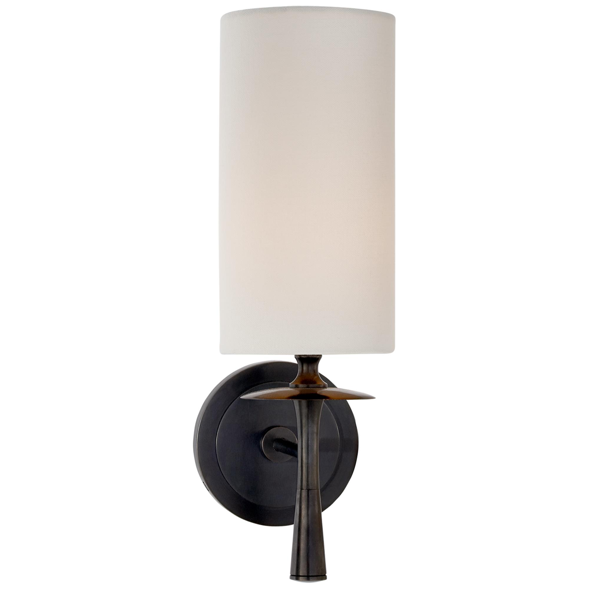 Shown in Bronze finish and Linen shade