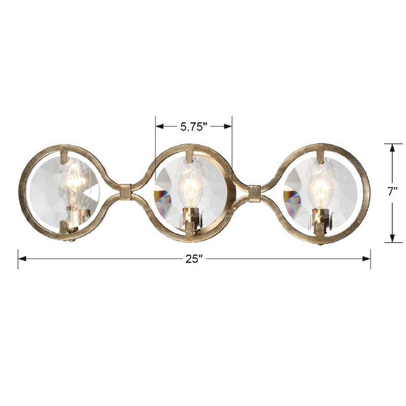 Quincy 25 Inch 3 Light Bath Vanity Light by Crystorama