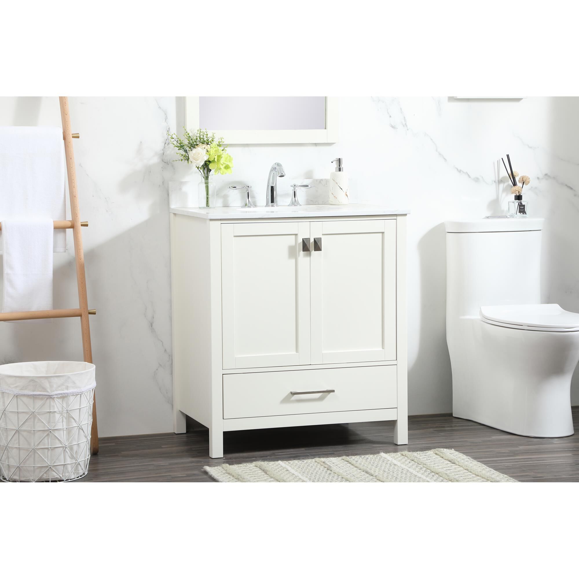 Shown in White finish