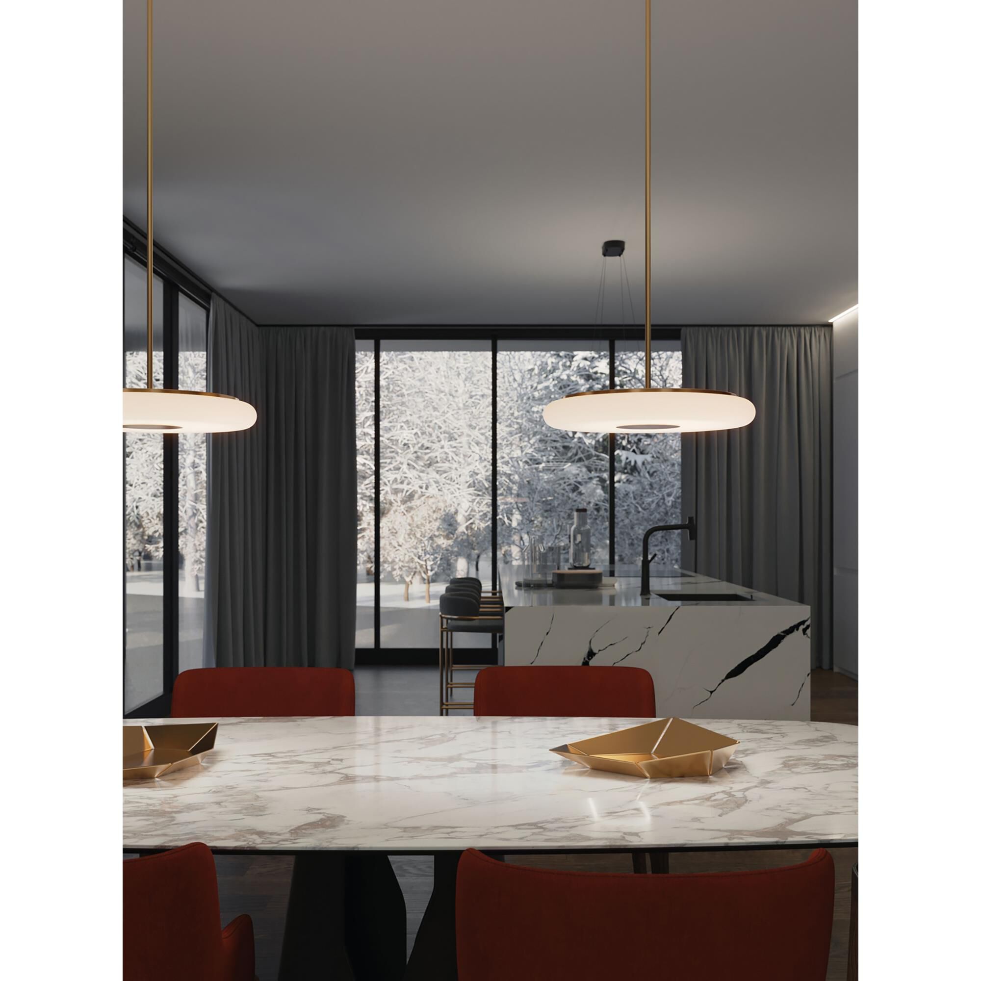 Shown in Light Antique Brass finish and White shade