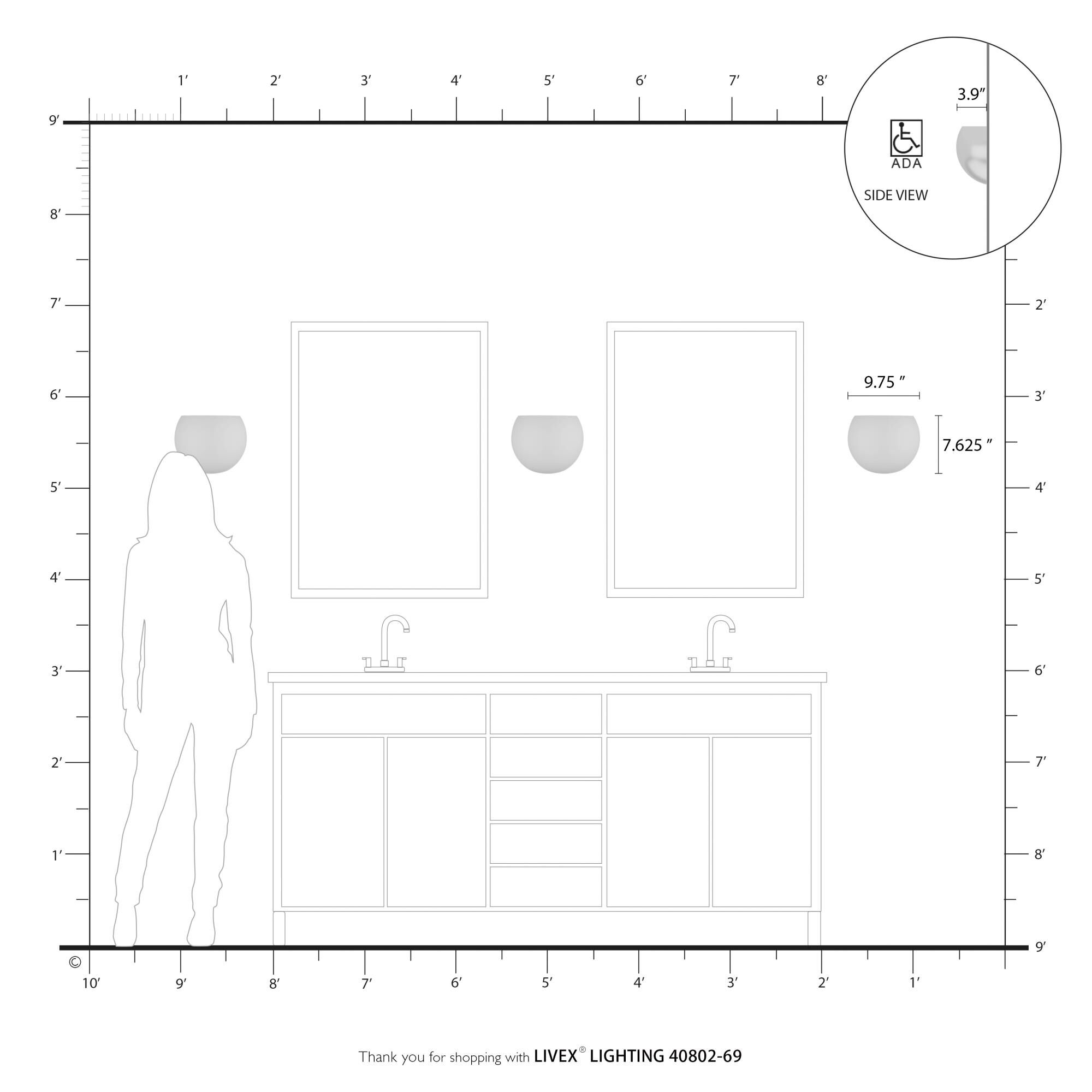 Livex Lighting Piedmont 9 Inch Wall Sconce