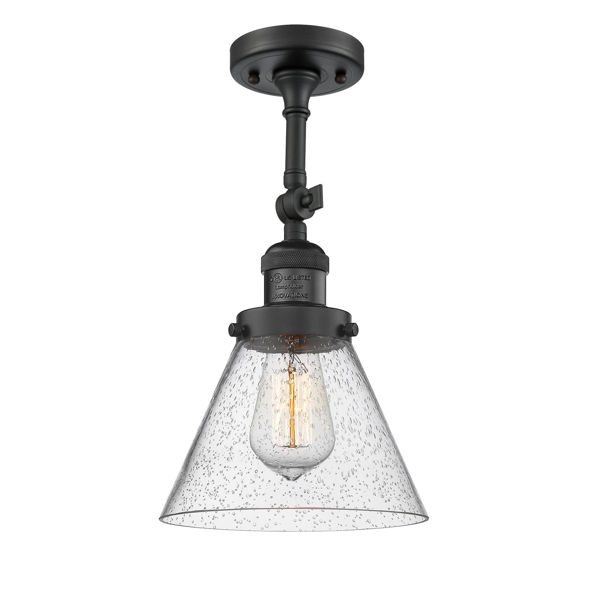 Shown in Matte Black finish and Seedy glass