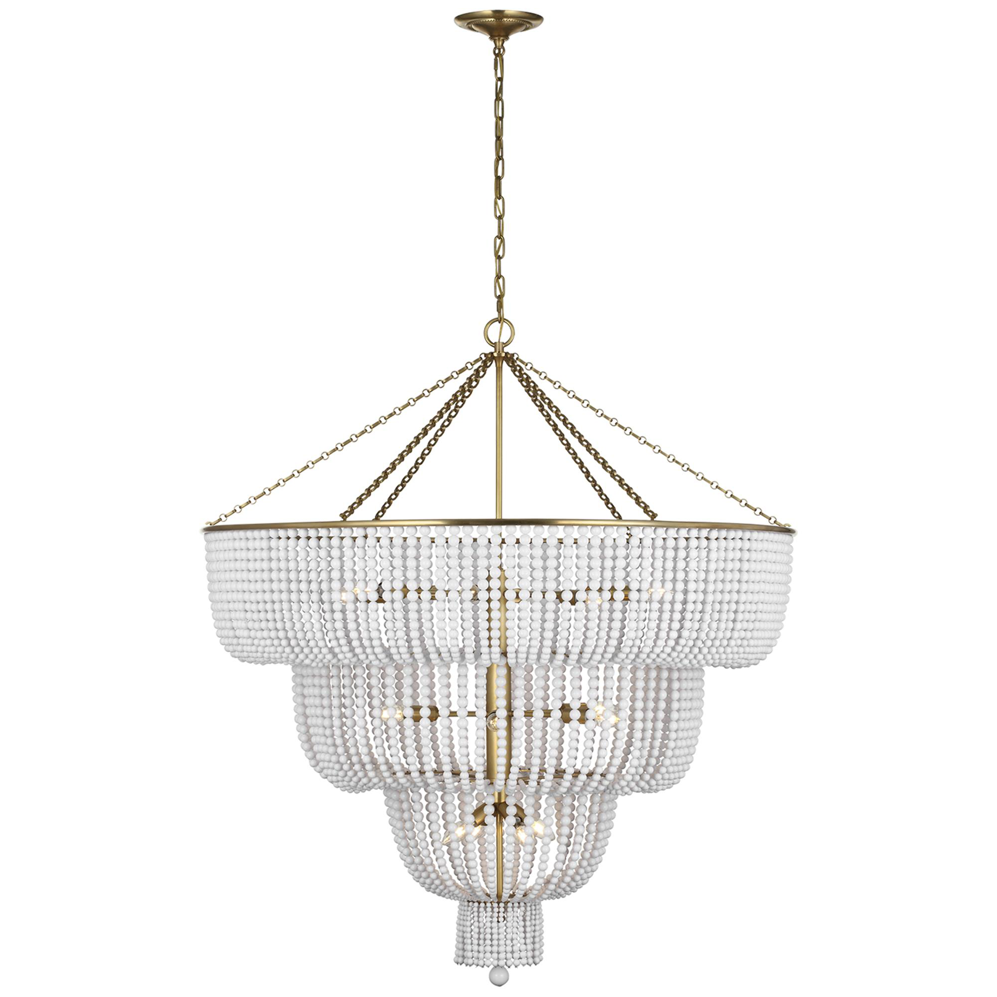 Shown in Hand-Rubbed Antique Brass finish and White Acrylic glass