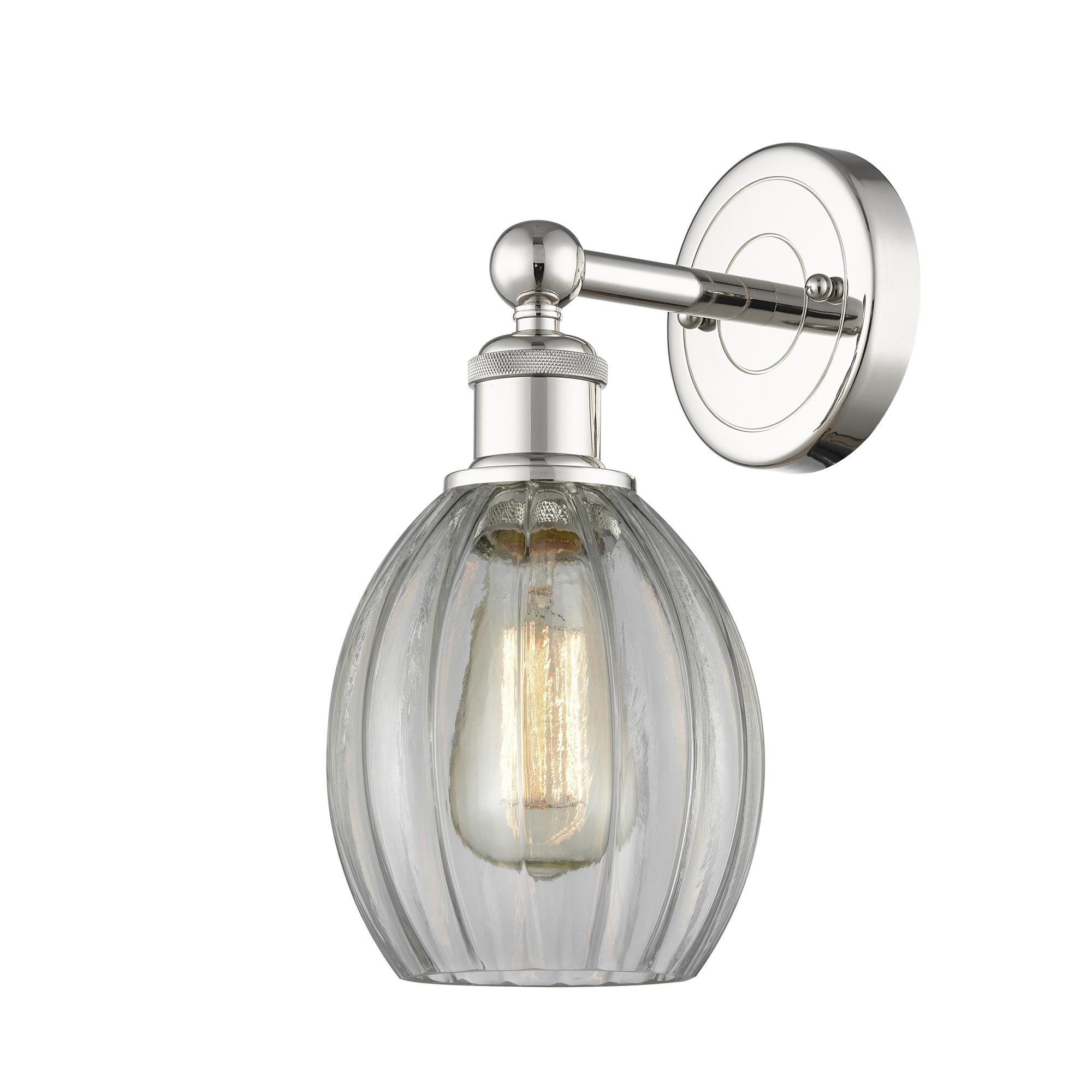 Shown in Polished Nickel finish and Clear glass