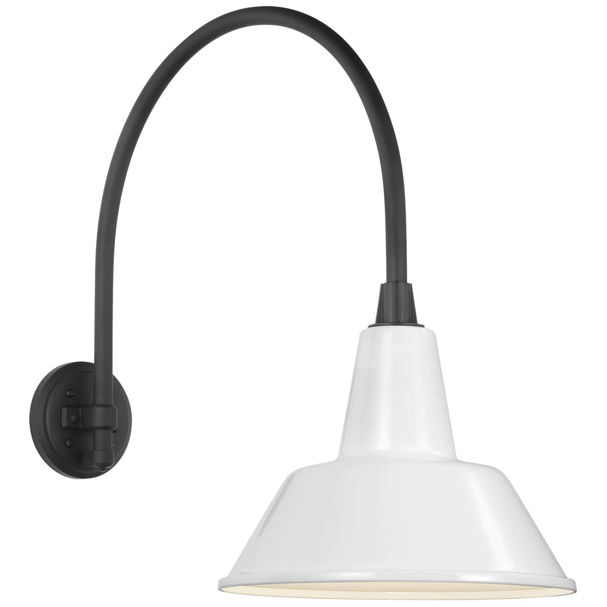 Shown in Matte Black finish and White shade