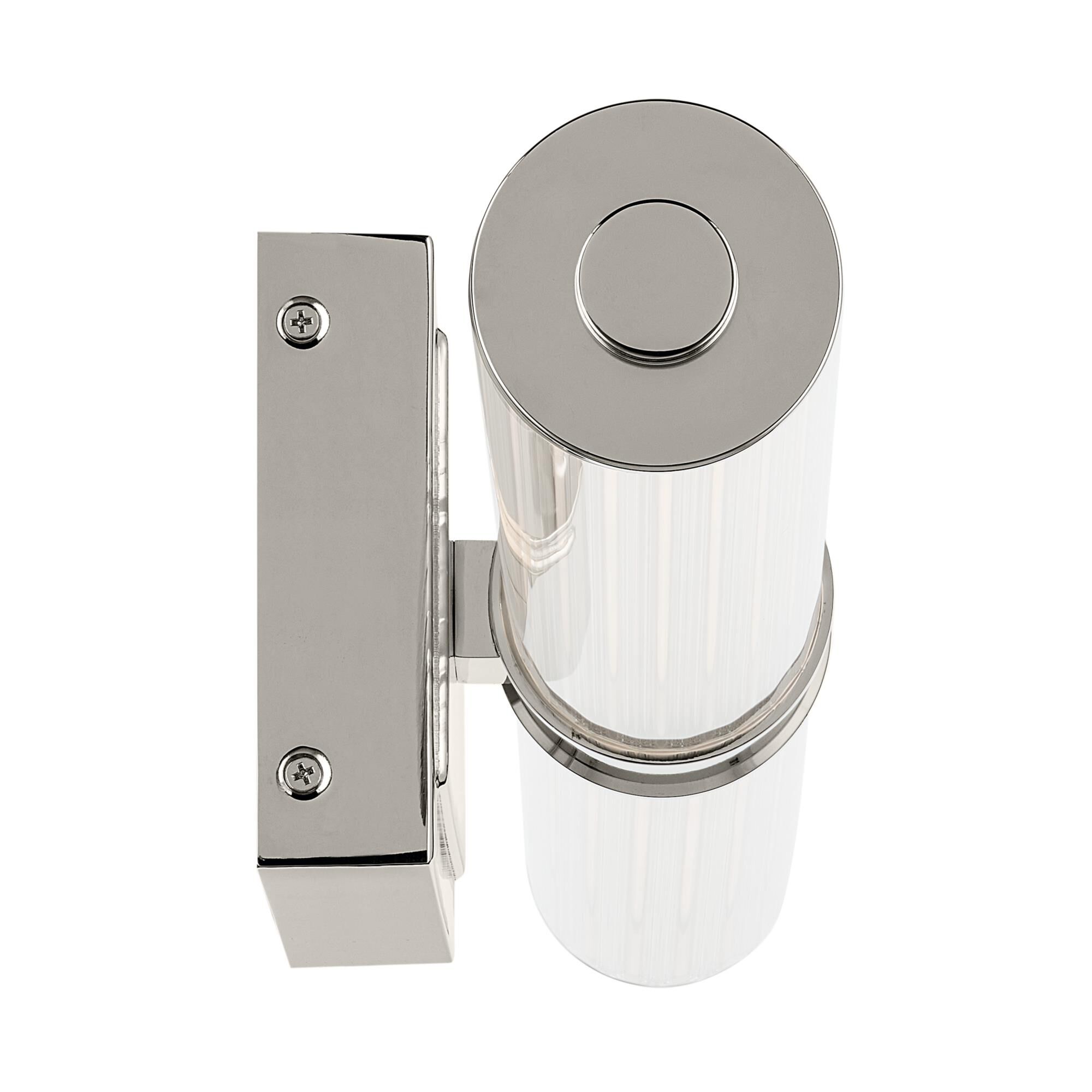 Shown in Polished Nickel finish and Clear Fluted glass