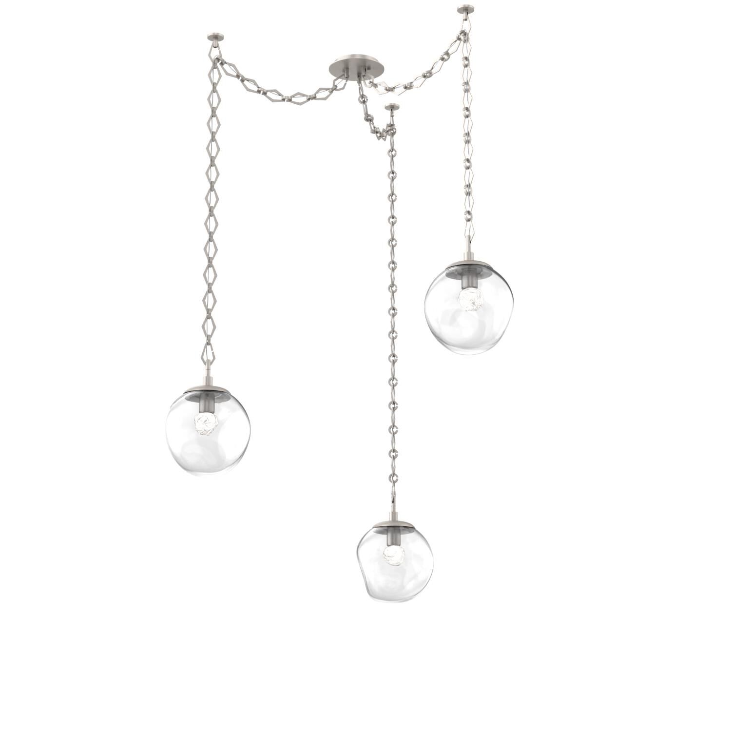 Shown in Beige Silver finish and Floret Clear glass