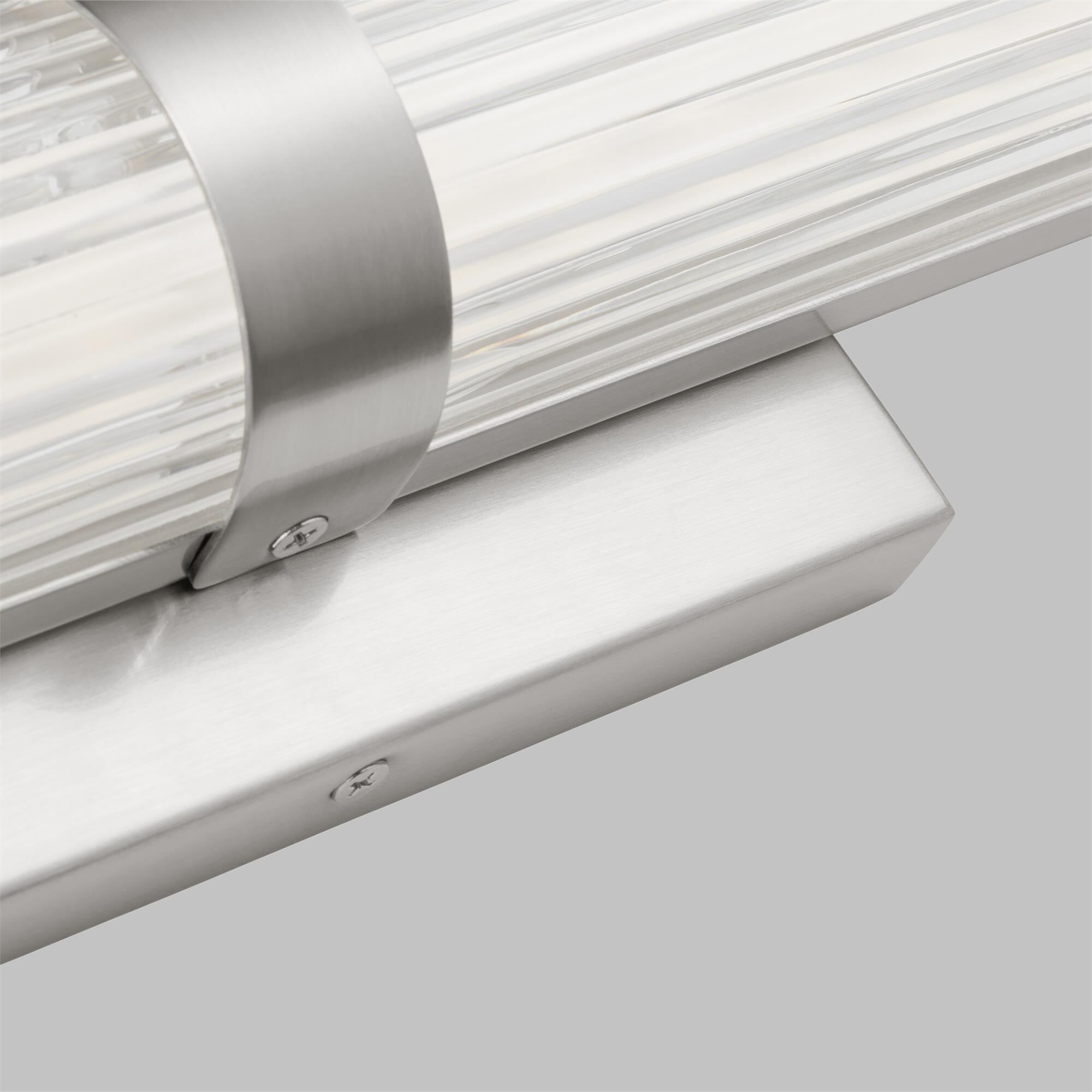 Shown in Brushed Nickel Silver finish and Frosted glass and Frosted Acrylic Diffuser And Clear Fluted Glass shade