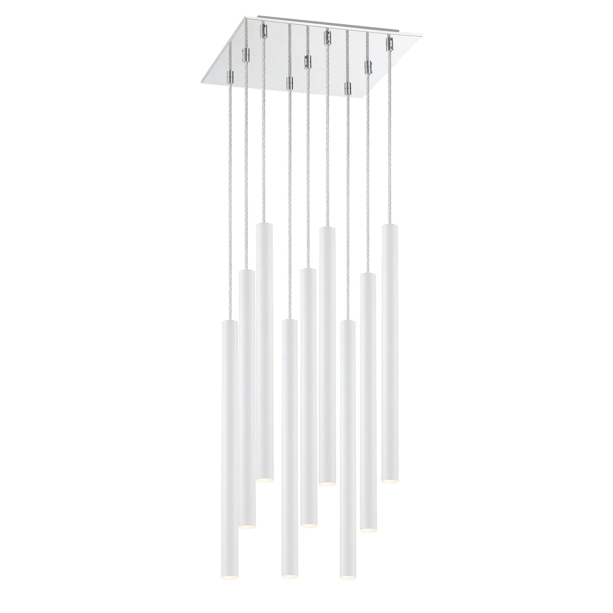 Shown in Chrome finish and Steel glass and Steel shade
