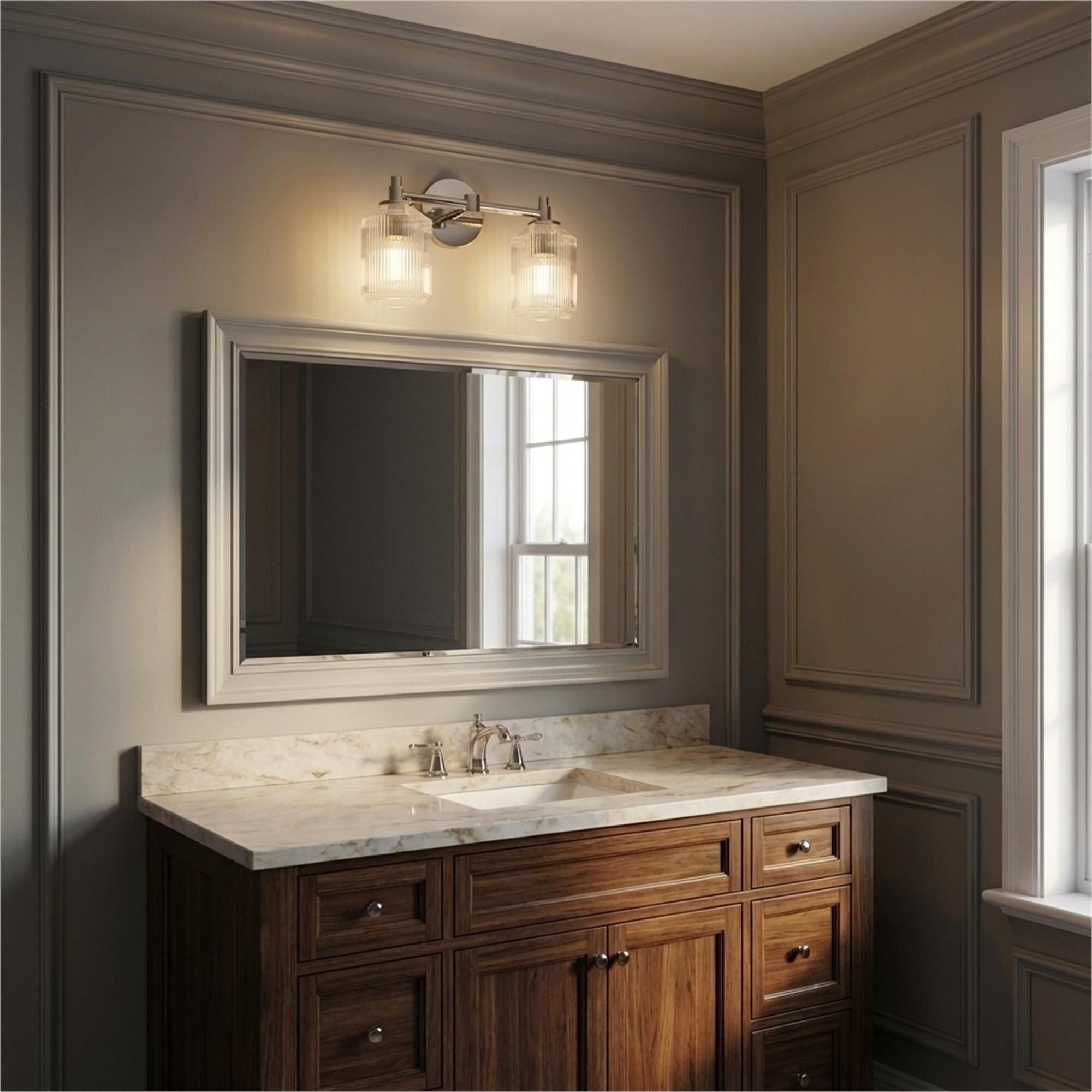 Chapman & Myers Barstow 15 Inch 2 Light Bath Vanity Light,