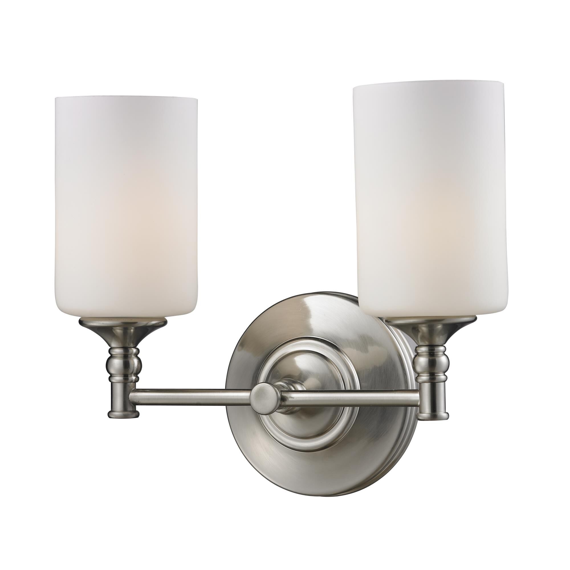 Shown in Brushed Nickel finish and Glass shade
