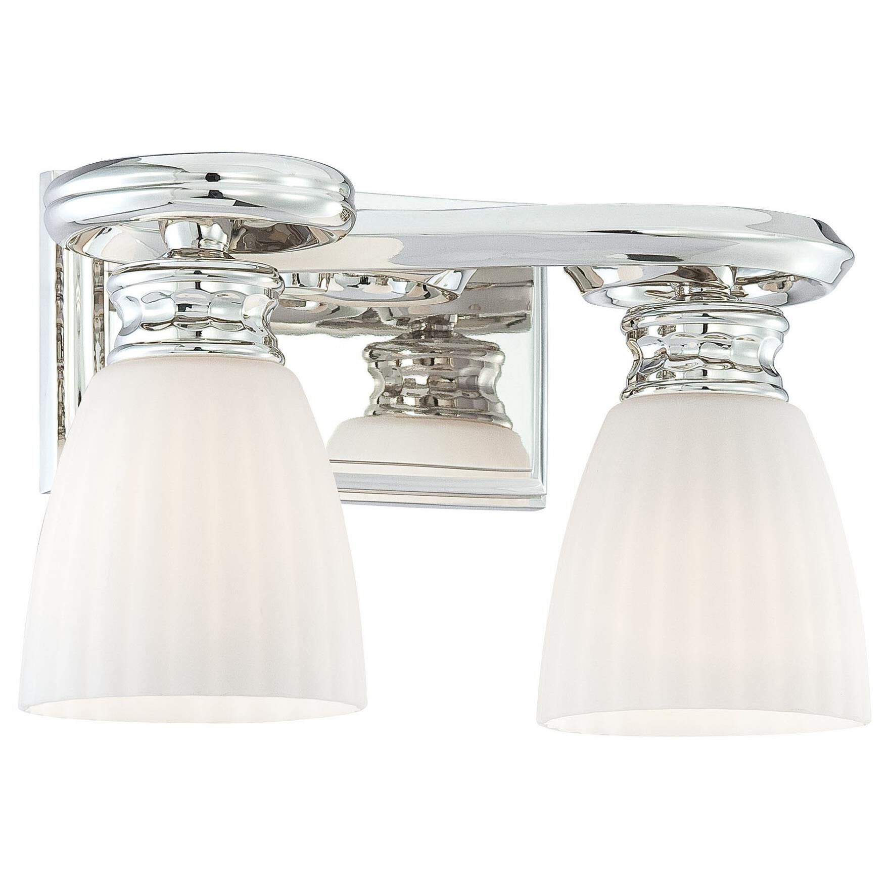 Shown in Polished Nickel finish and Etched White glass