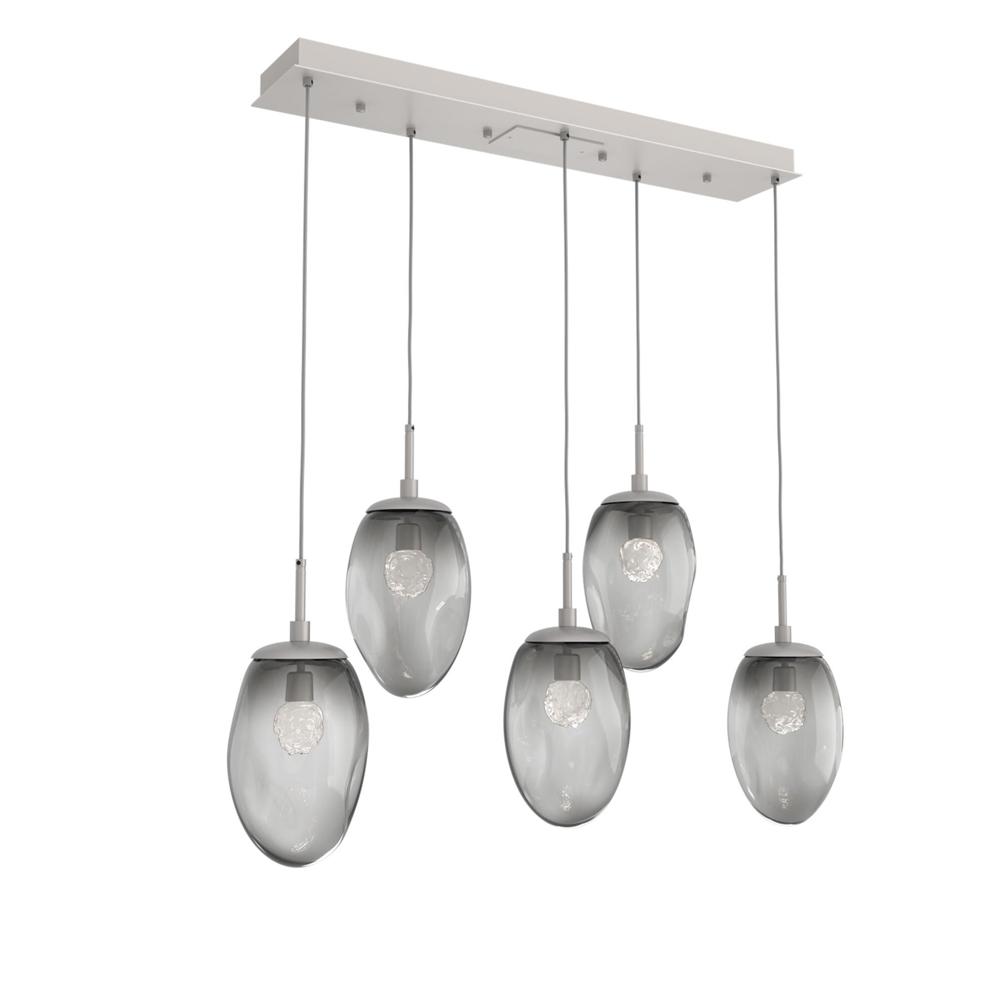 Shown in Metallic Beige Silver finish and Floret Inner Smoke Outer glass