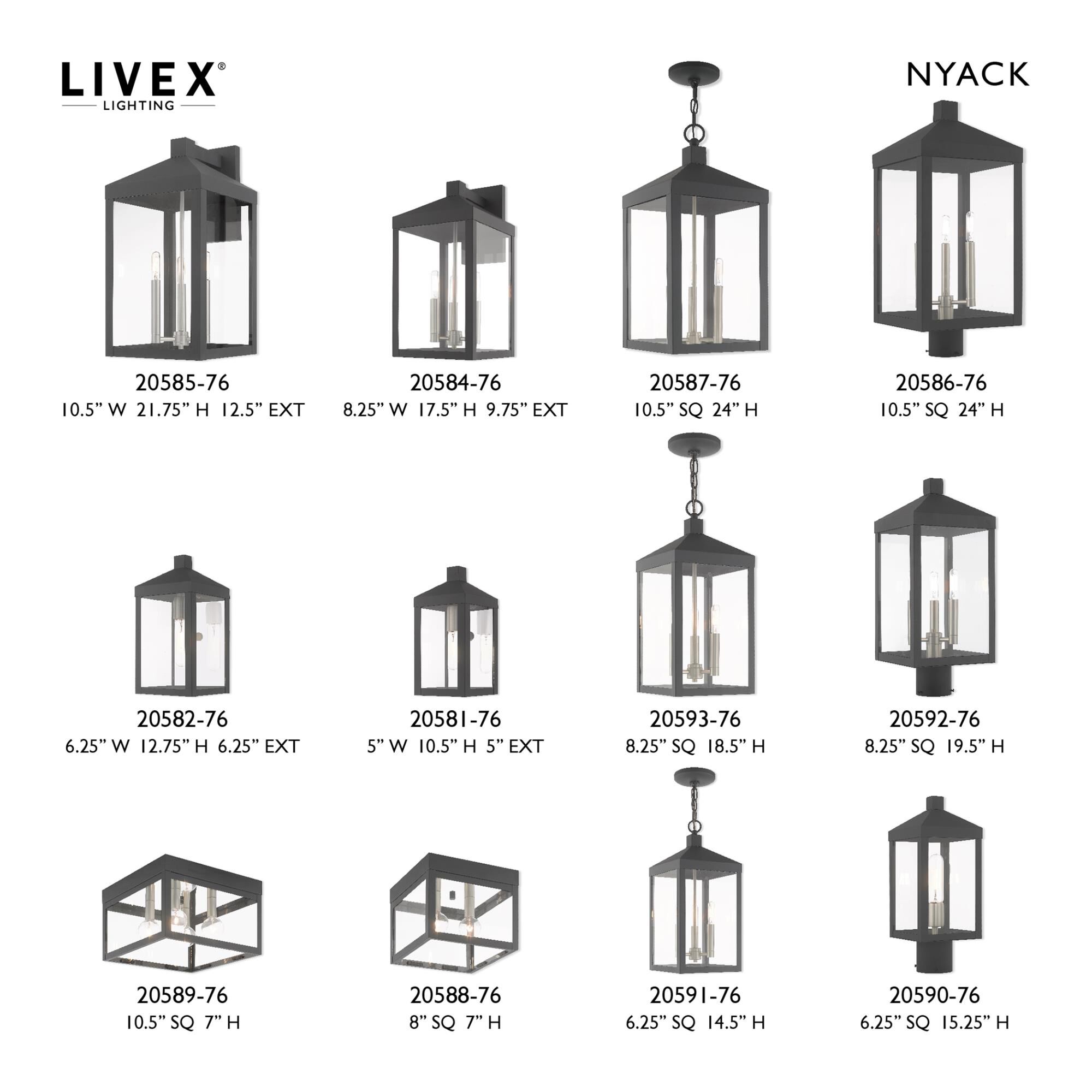 Nyack 10 Inch 4 Light Outdoor Flush Mount by Livex Lighting