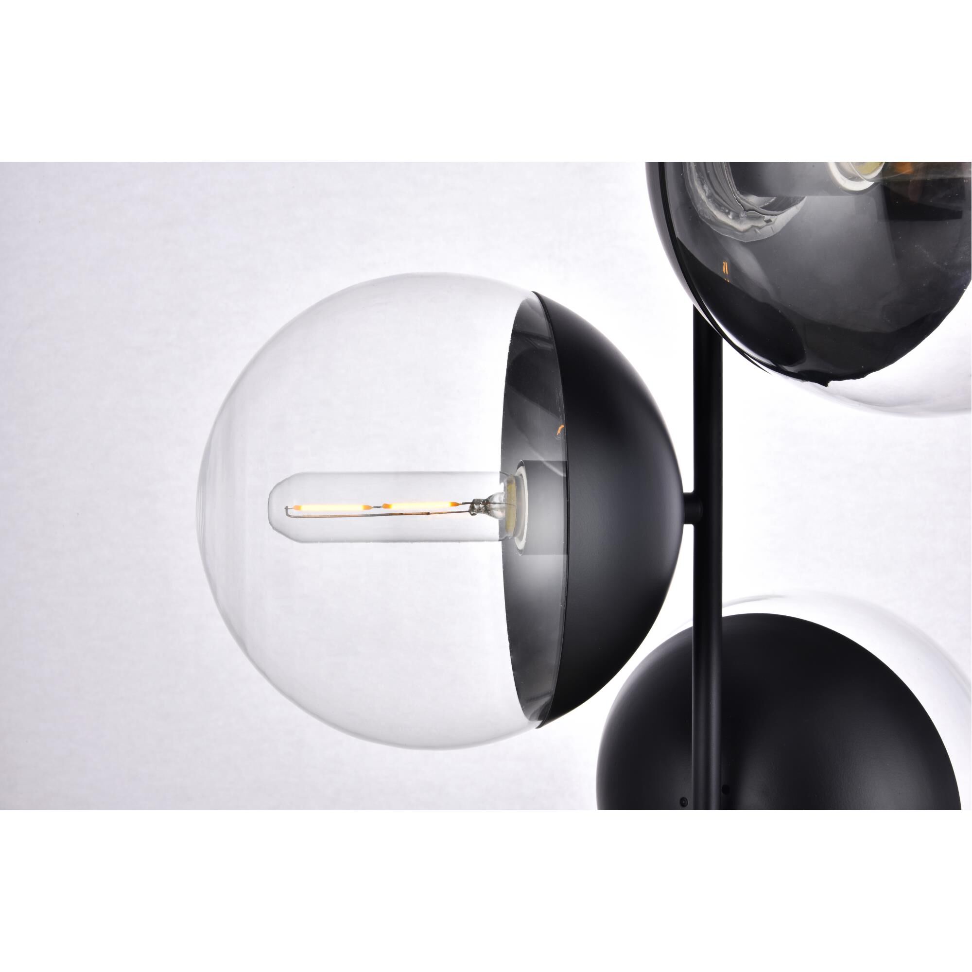 Shown in Black finish and Clear glass