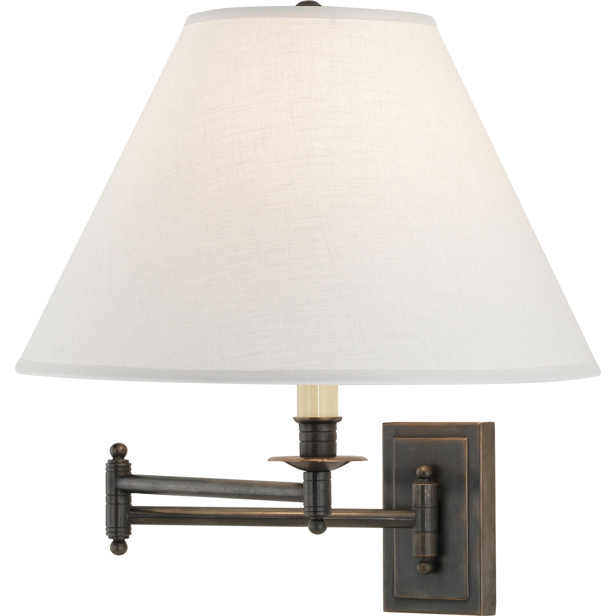 Shown in Deep Patina Bronze finish and Oyster Linen shade