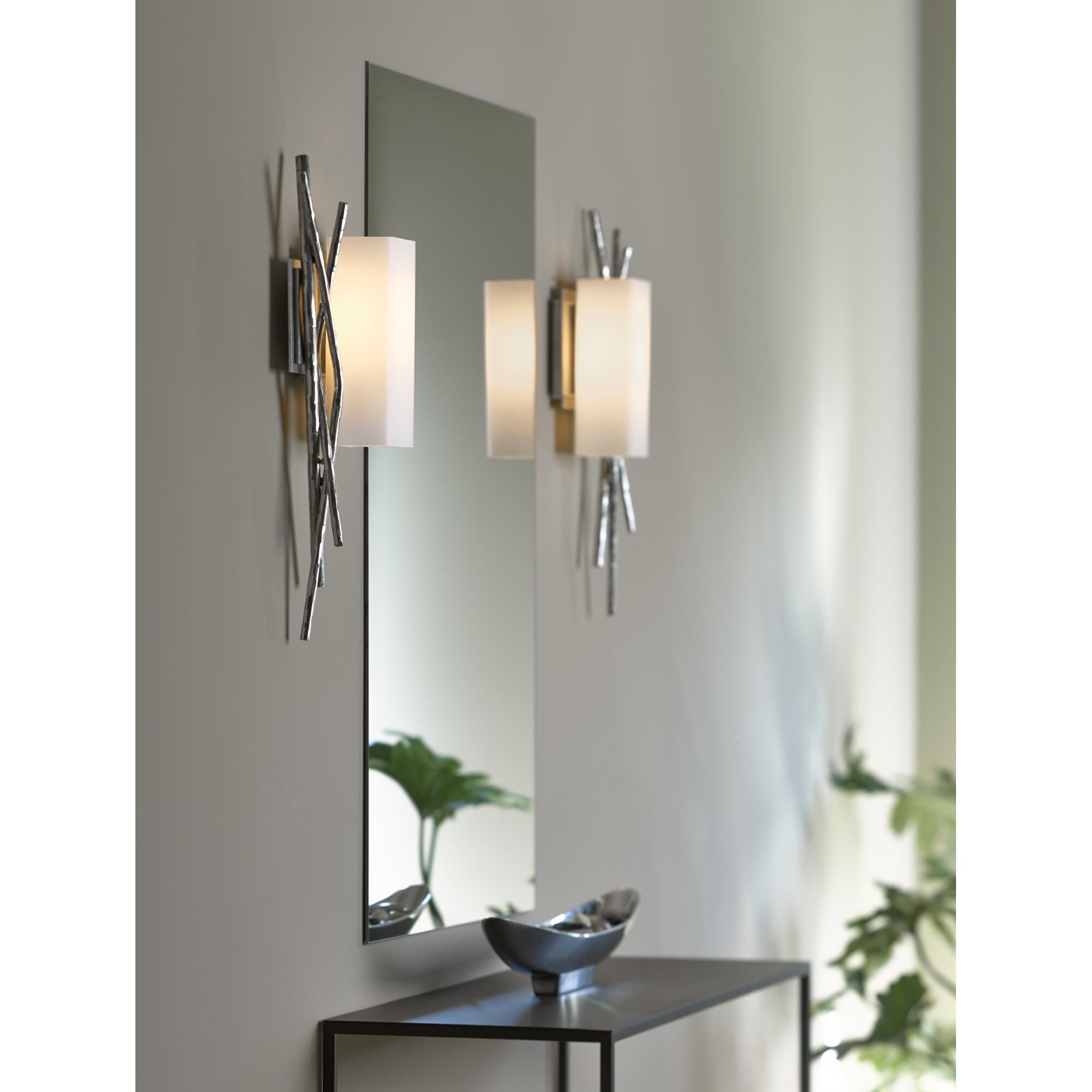 Shown in Sterling finish and Opal glass and Right Orientation accent