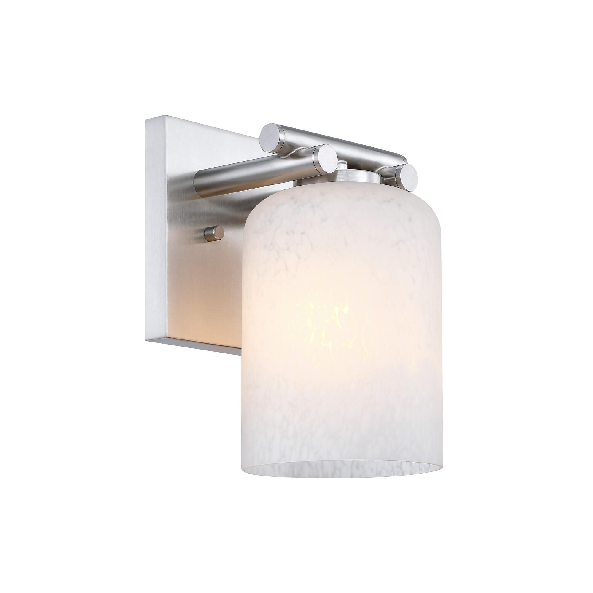 Shown in Brushed Nickel finish and Etched Cloud glass