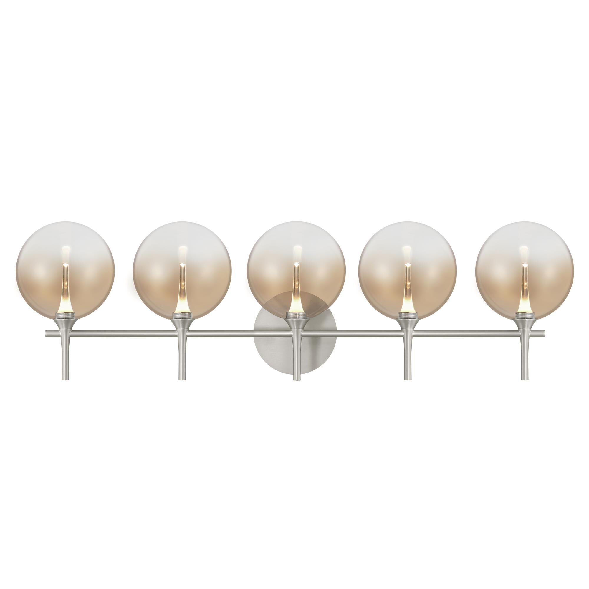 Shown in Nickel finish and Amber glass