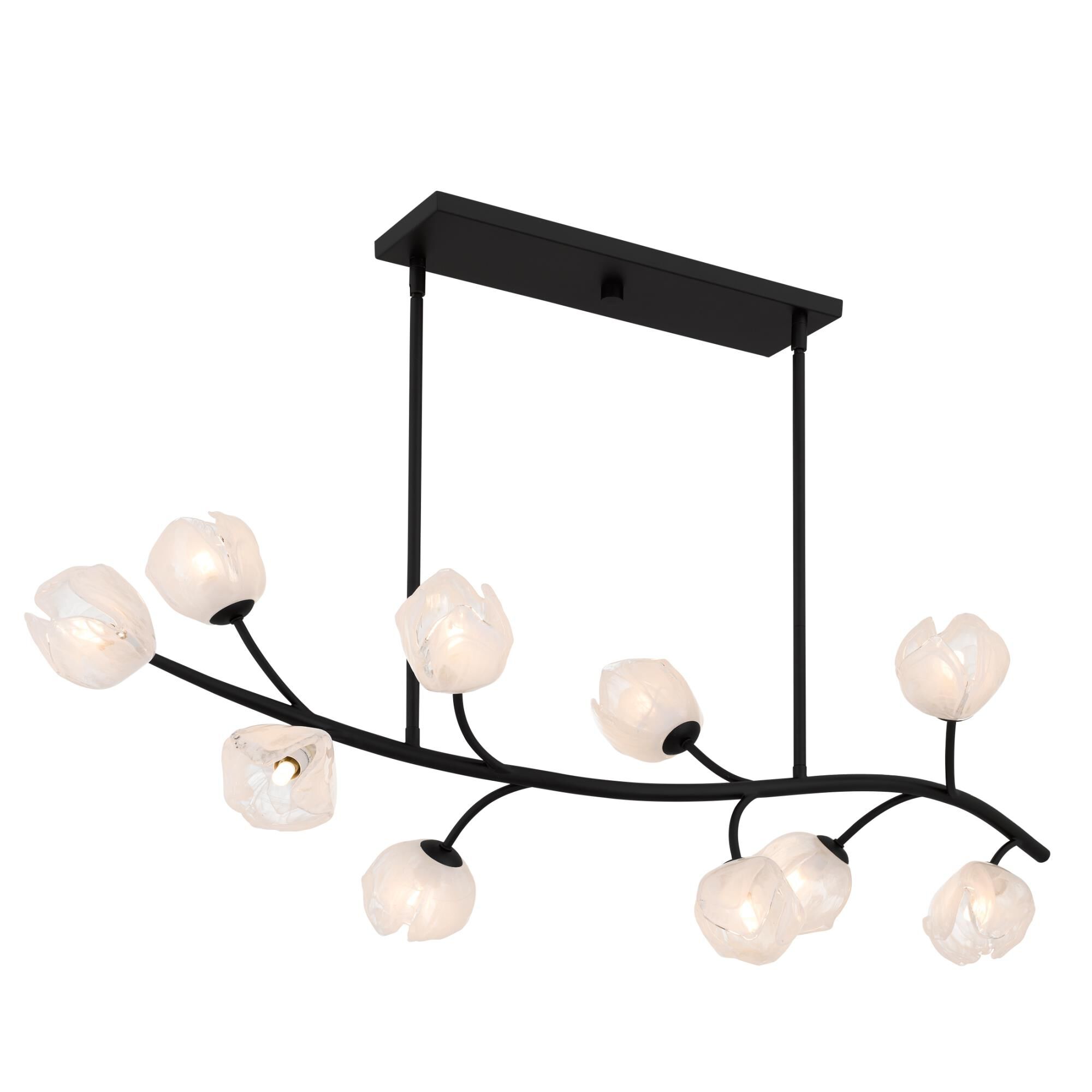 Shown in Matte Black finish and White Swirl Glass shade