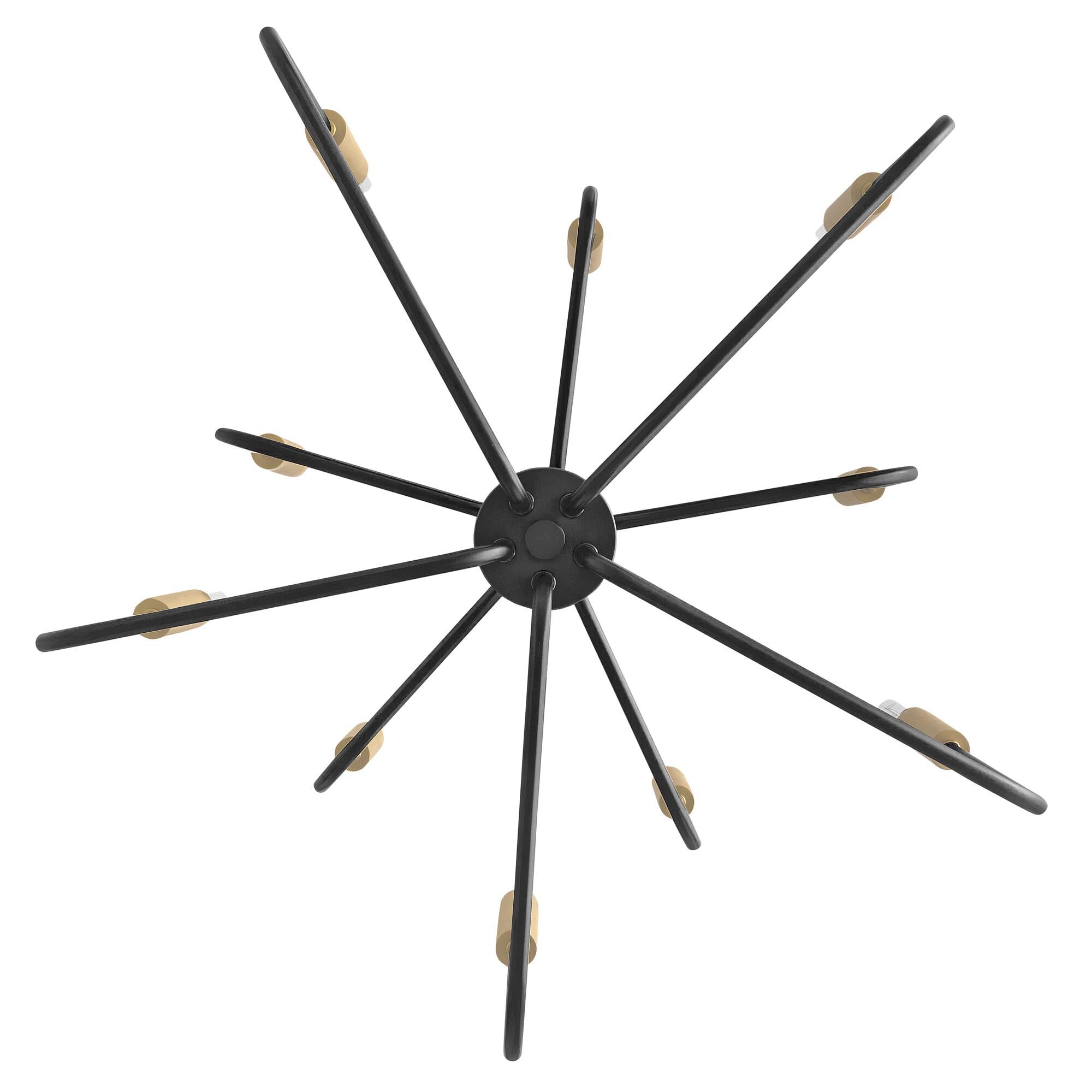 Shown in Black finish and Lacquered Brass accent