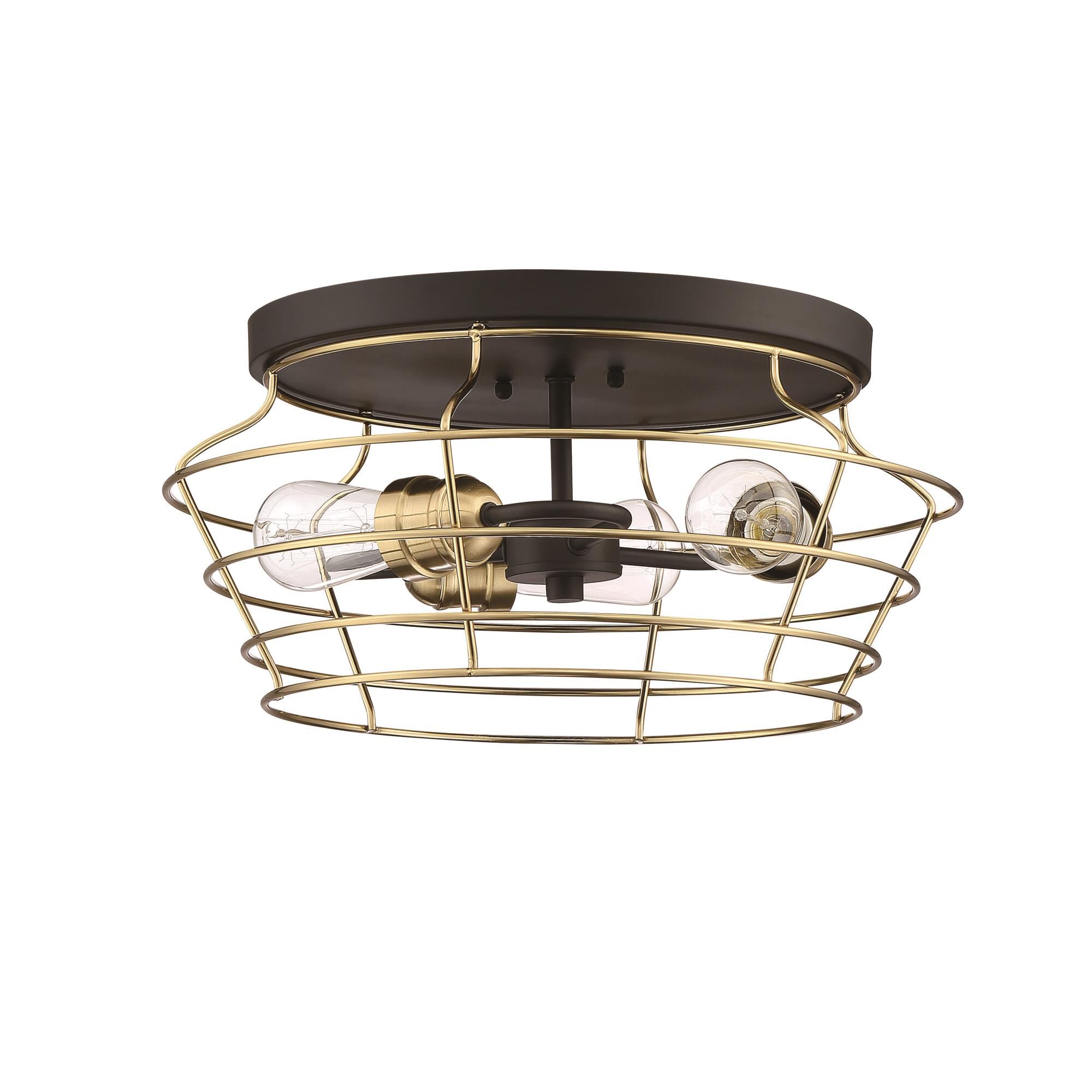 Shown in Flat Black/Satin Brass finish and Satin Brass glass and Steel shade