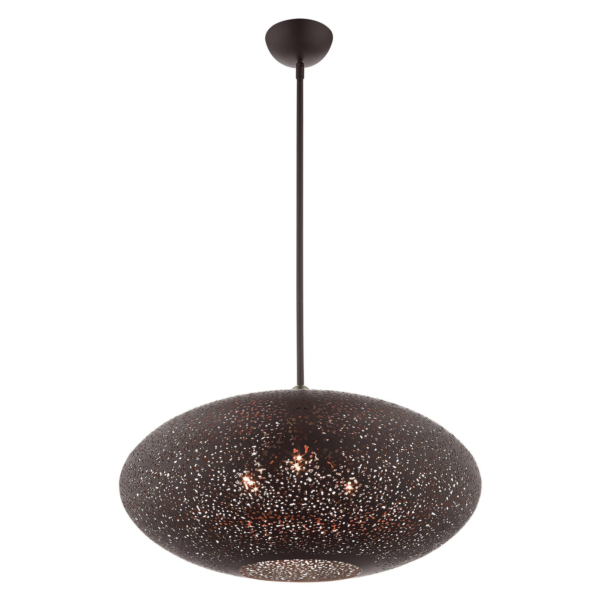 Shown in Black With Antique Brass Accents finish and Bronze Filigreed Ornamental Metal Shade With Gold Finish Inside glass and Bronze Filigreed Ornamental Metal  With Gold Finish Inside shade