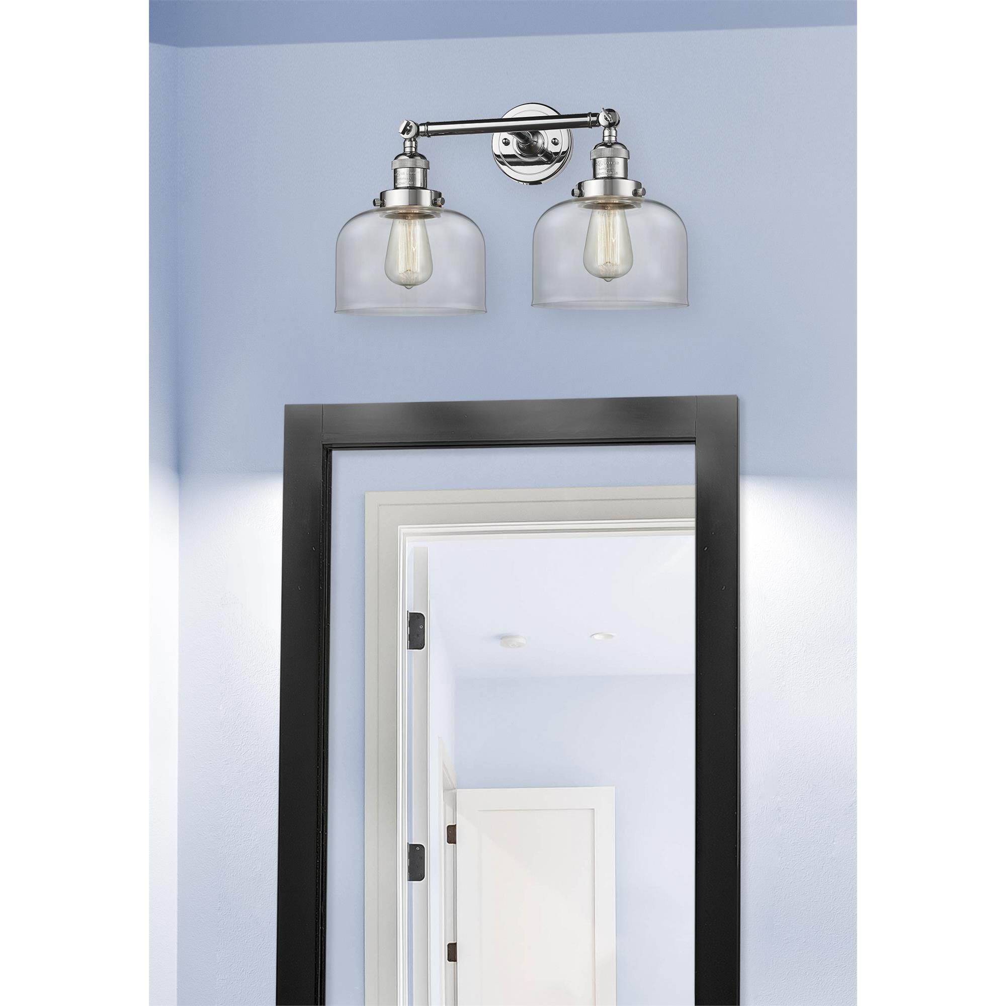 Shown in Polished Chrome finish and Clear glass