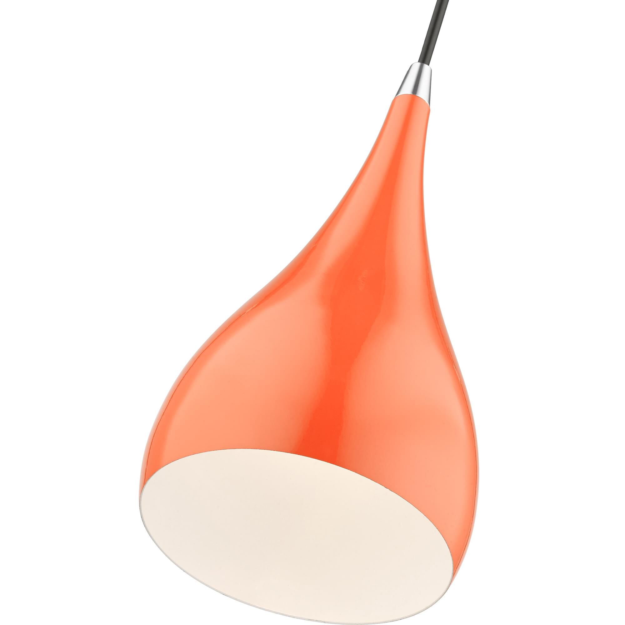 Shown in Shiny Orange with Polished Chrome Accents finish and Shiny Orange Aluminum With Shiny White Inside shade