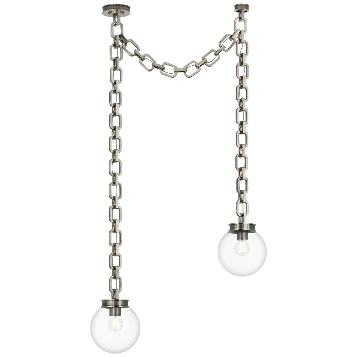 Shown in Pewter finish and Clear glass