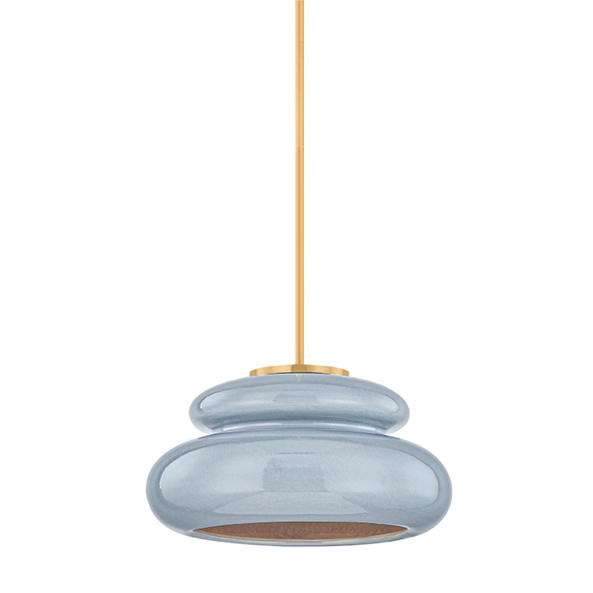 Shown in Aged Brass and Ceramic Chateau Crackle finish and Chateau Crackle Ceramic shade