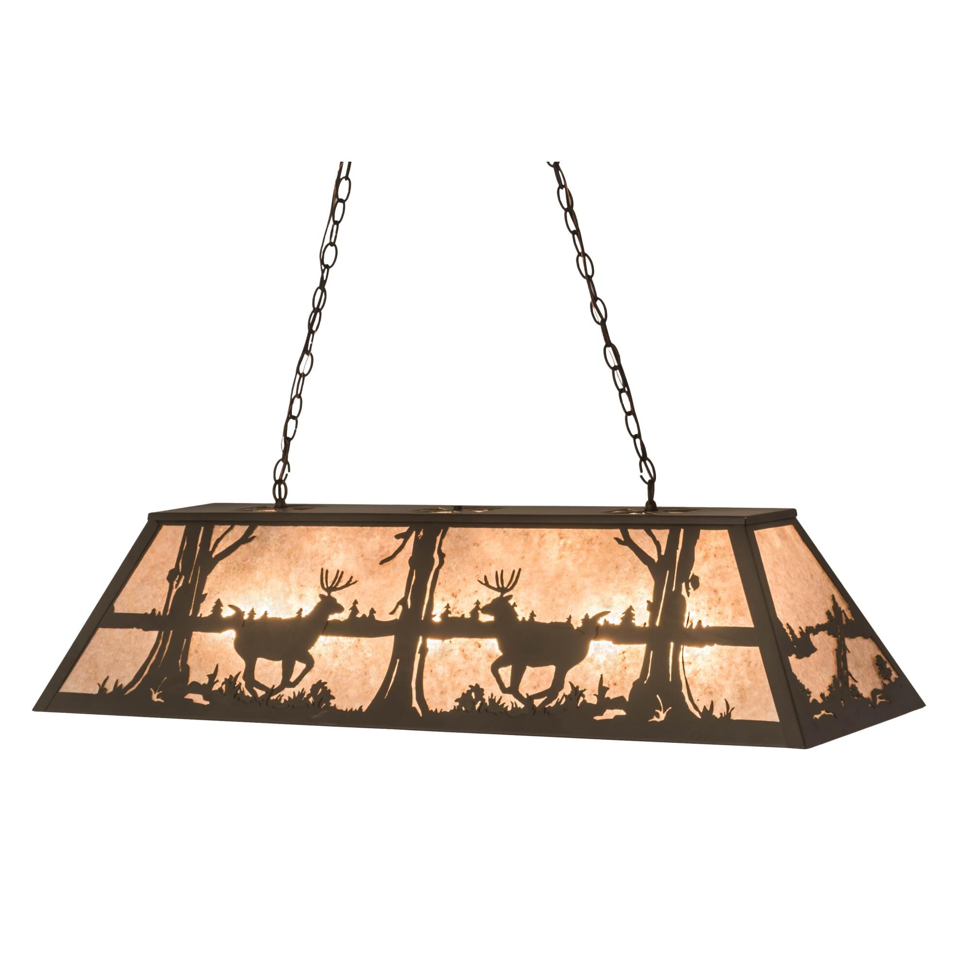 Deer At Lake 72 Inch 12 Light Linear Suspension Light by Meyda Lighting