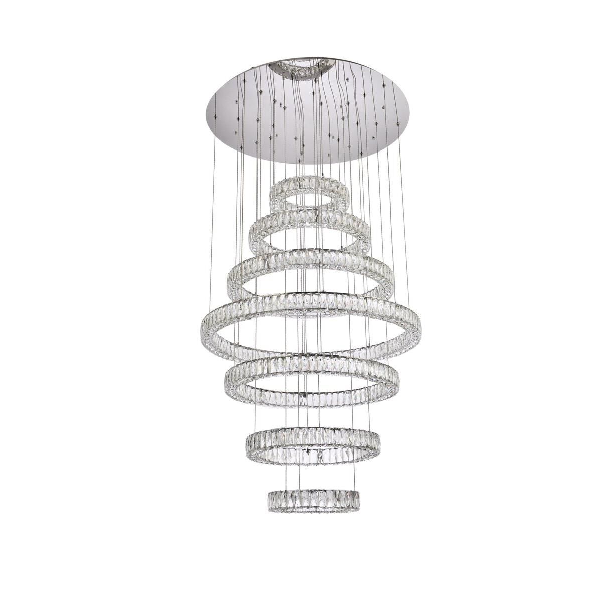 Monroe 40 Inch 7 Light LED Chandelier by Elegant Lighting