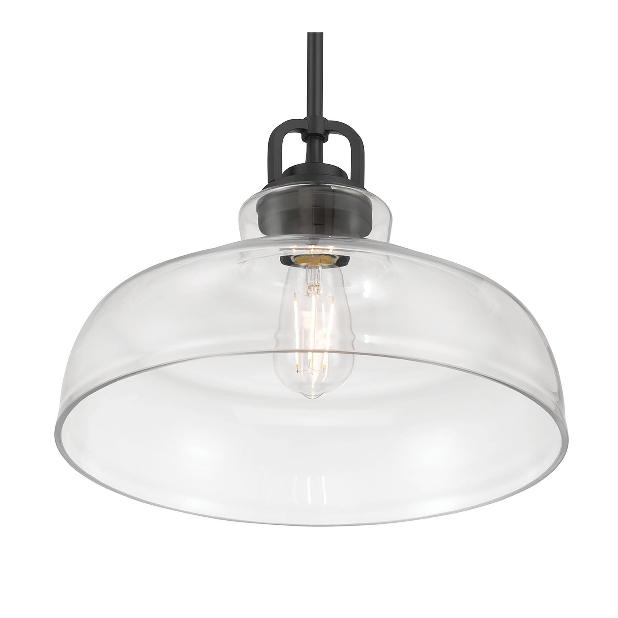 Shown in Matte Black finish and Clear glass