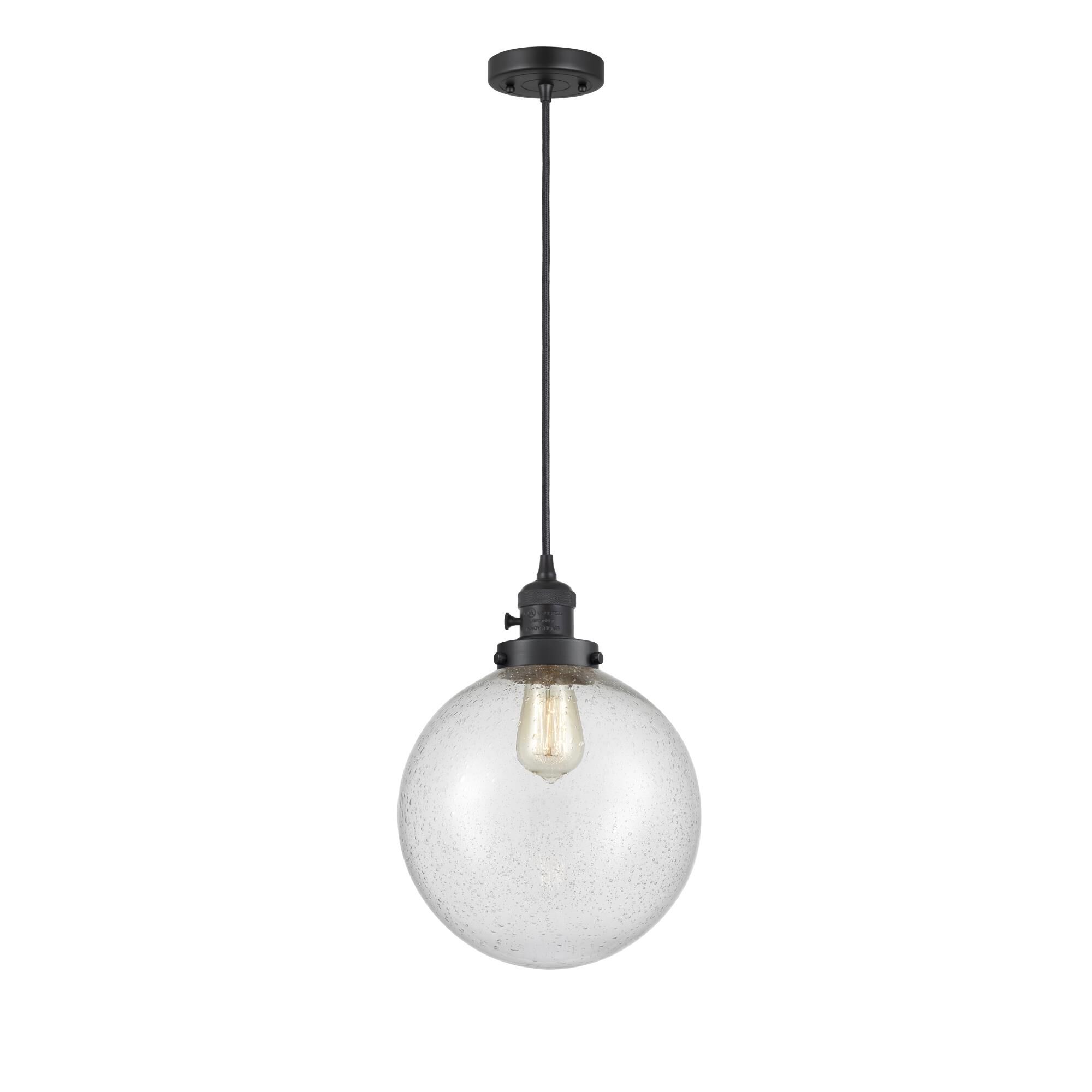 Shown in Matte Black finish and Seedy glass