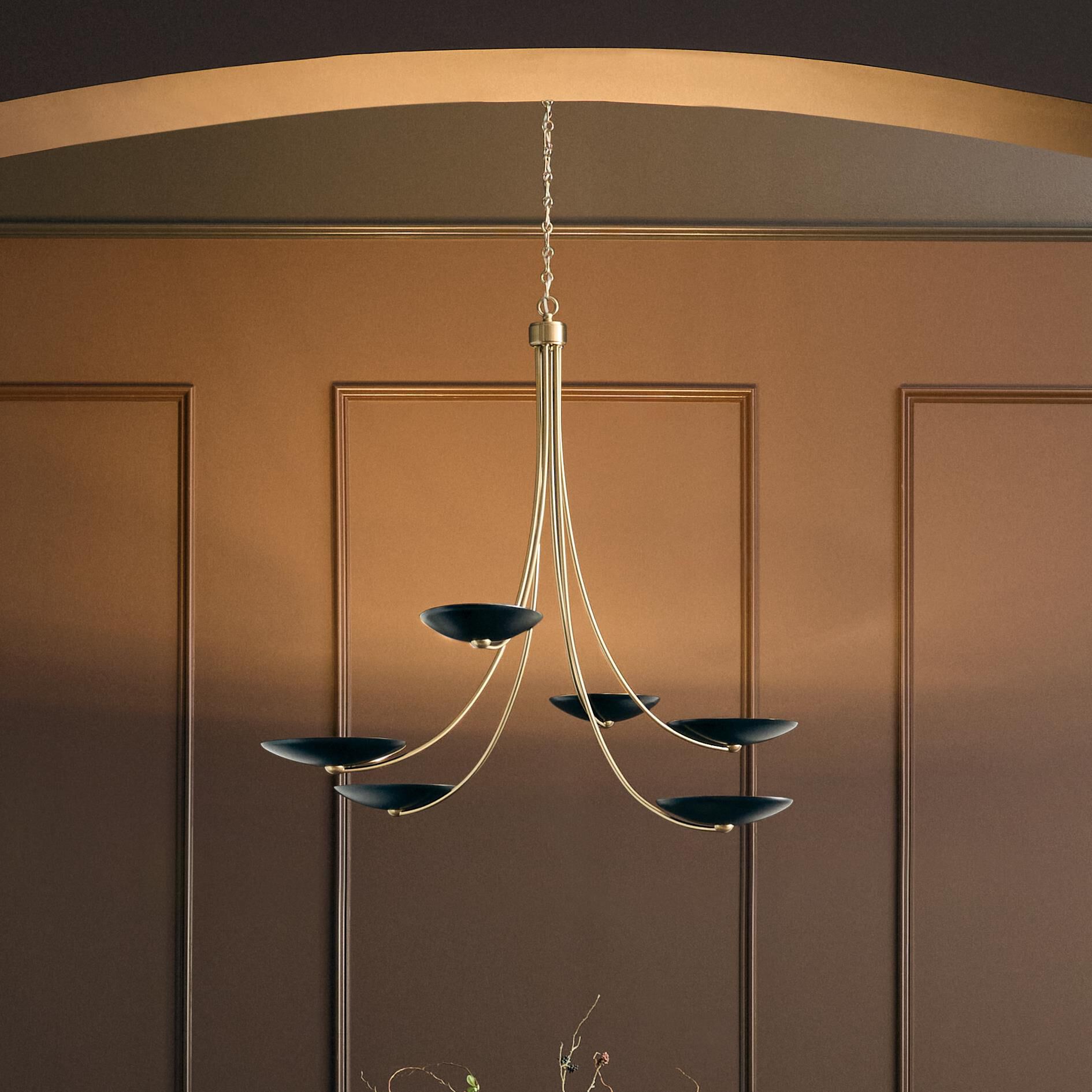 Shown in Champagne Bronze finish and Champagne Bronze and Black shade