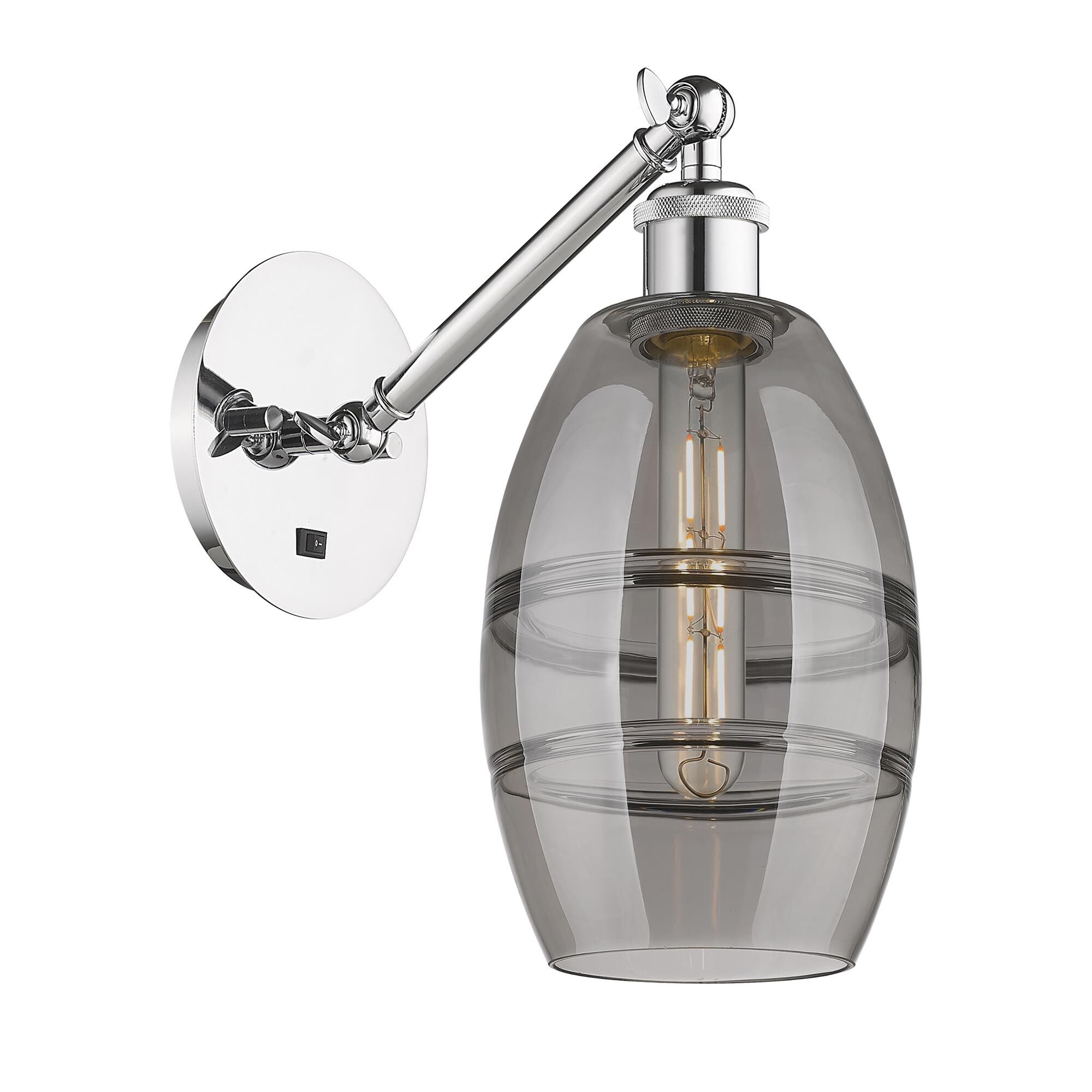 Shown in Polished Chrome finish and Light Smoke glass
