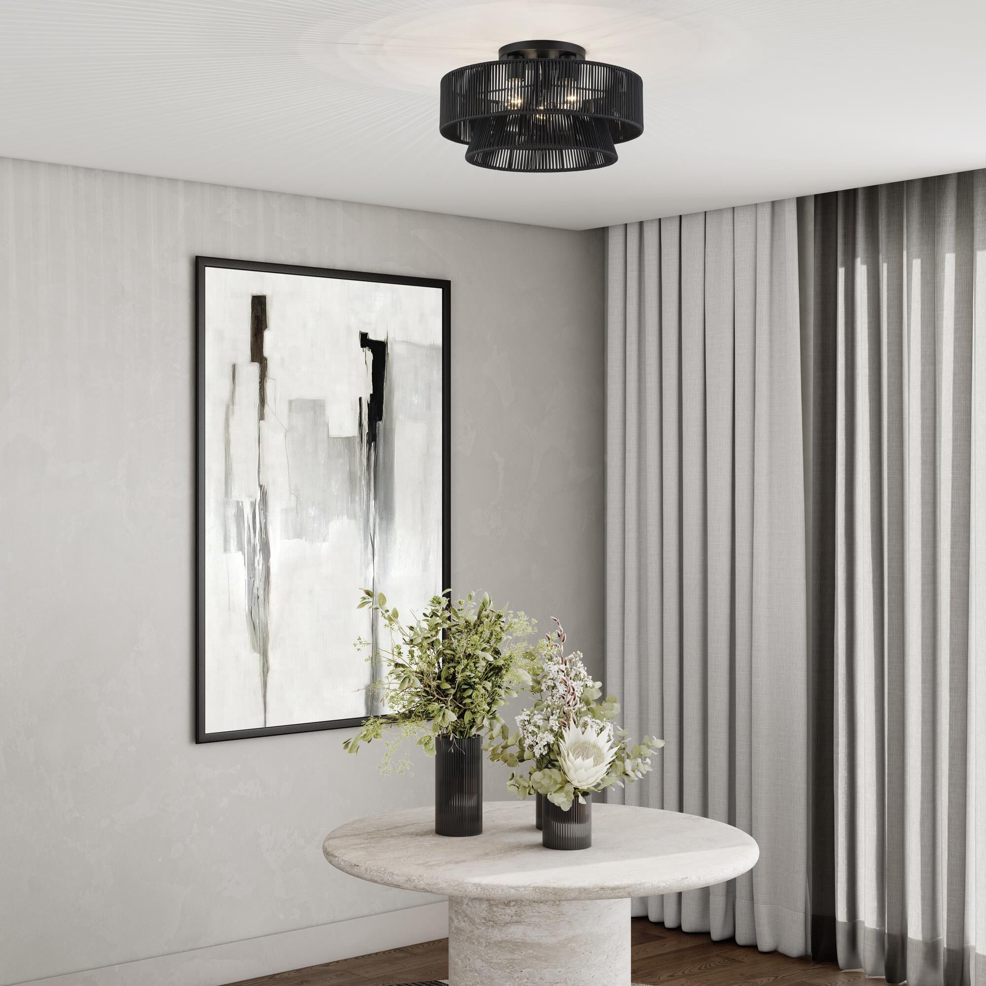 Florell 18 Inch Semi Flush Mount by Livex Lighting