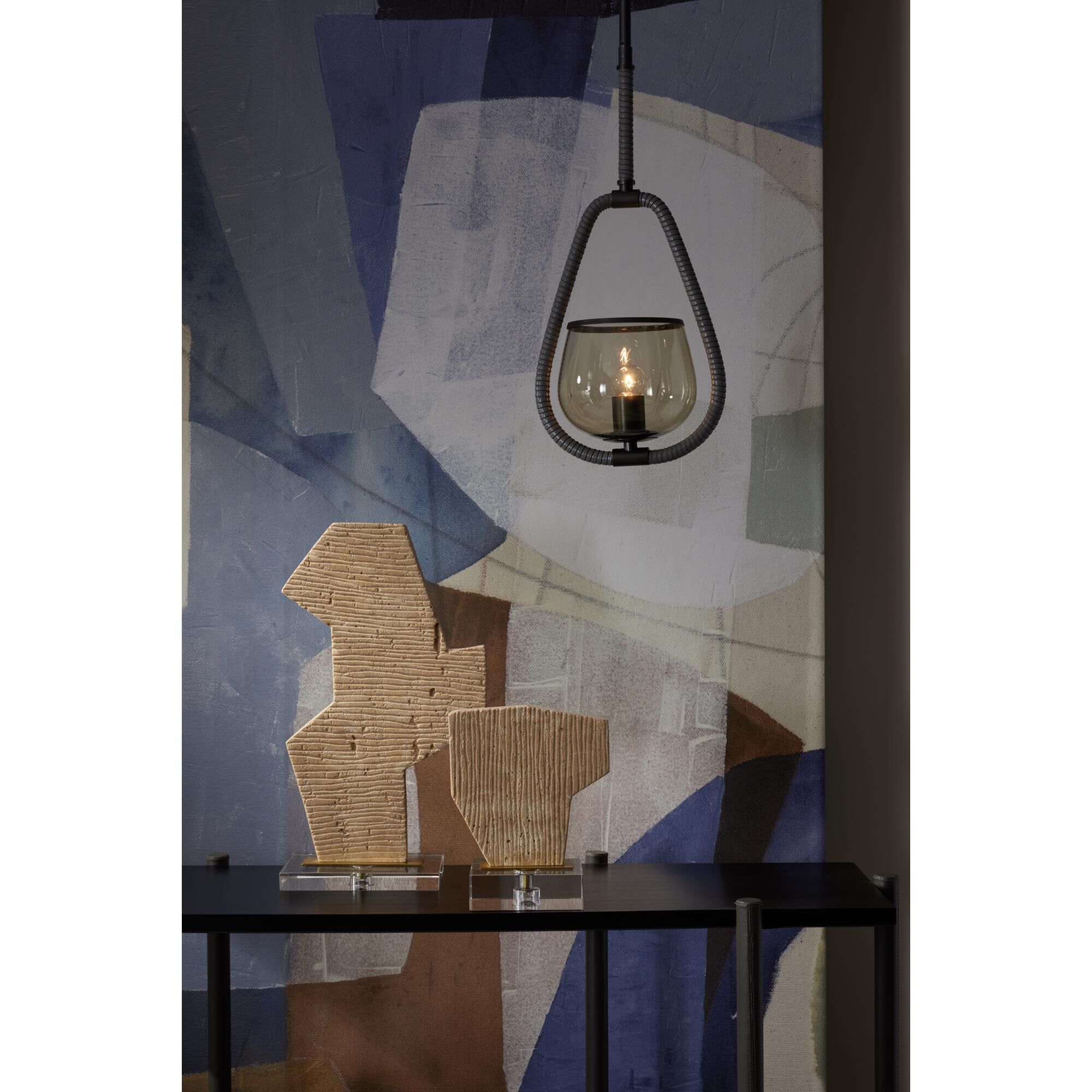 Shown in English Bronze finish and Smoked glass