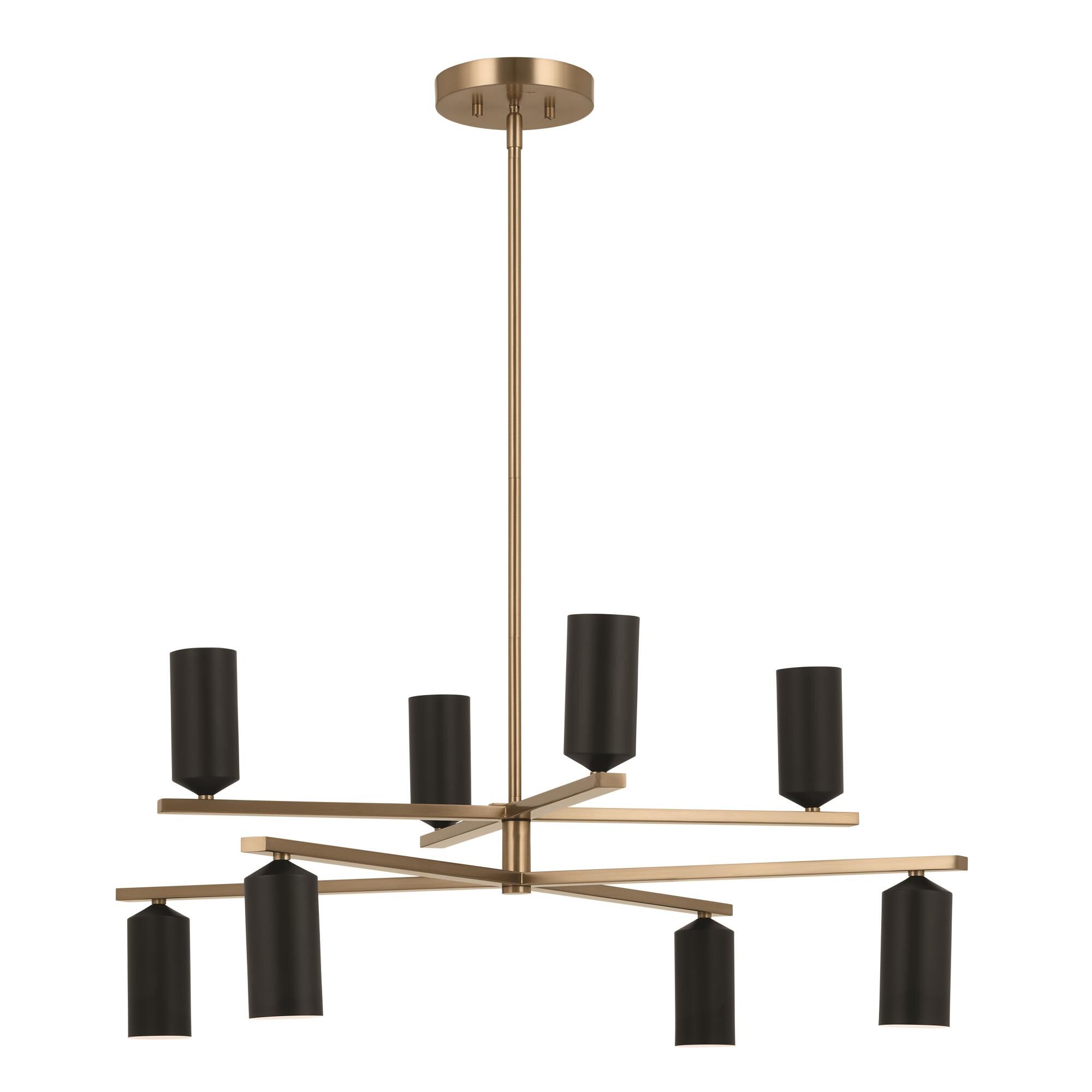 Shown in Champagne Bronze with Black finish and Metal and Cylinder shade