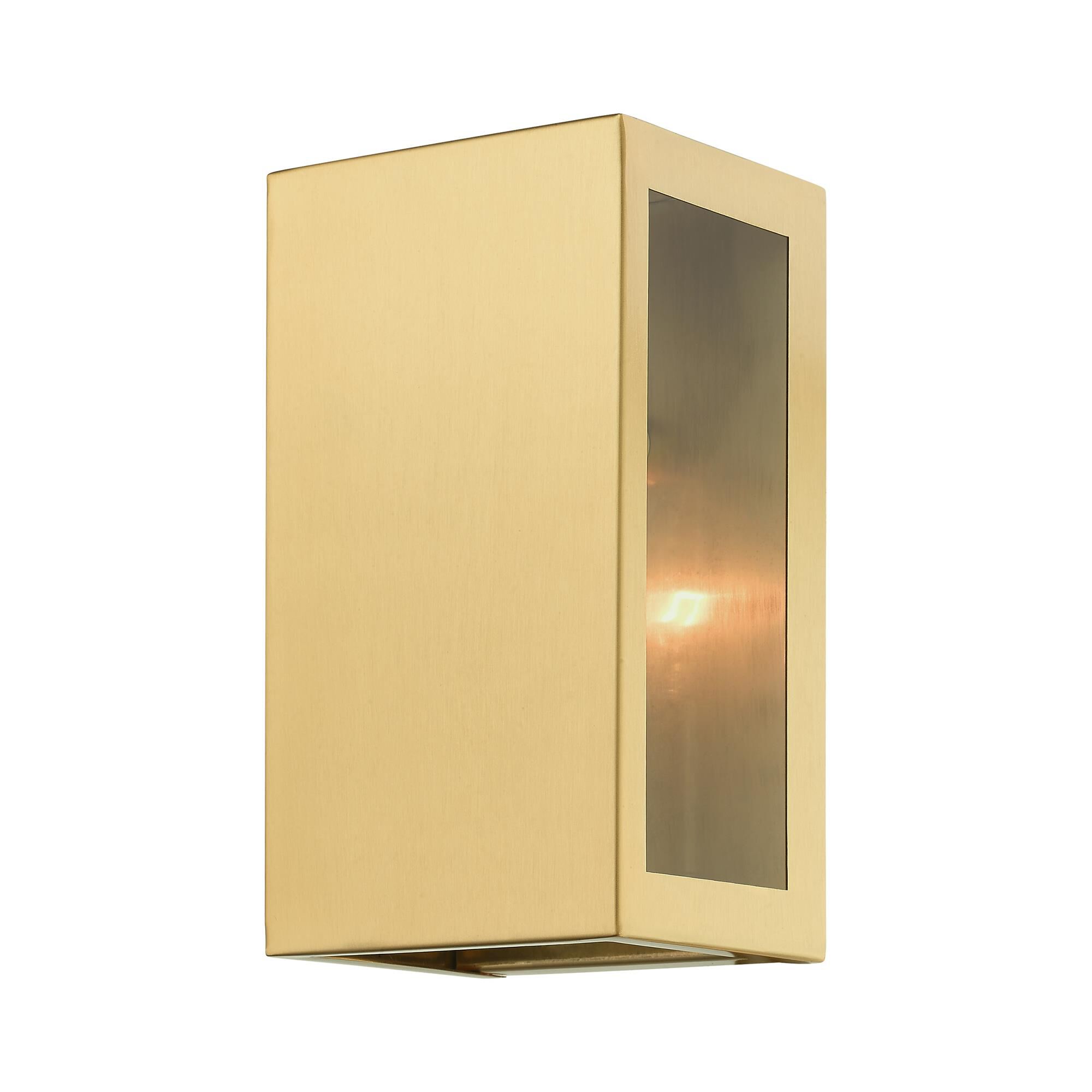 Shown in Satin Gold finish and Clear glass