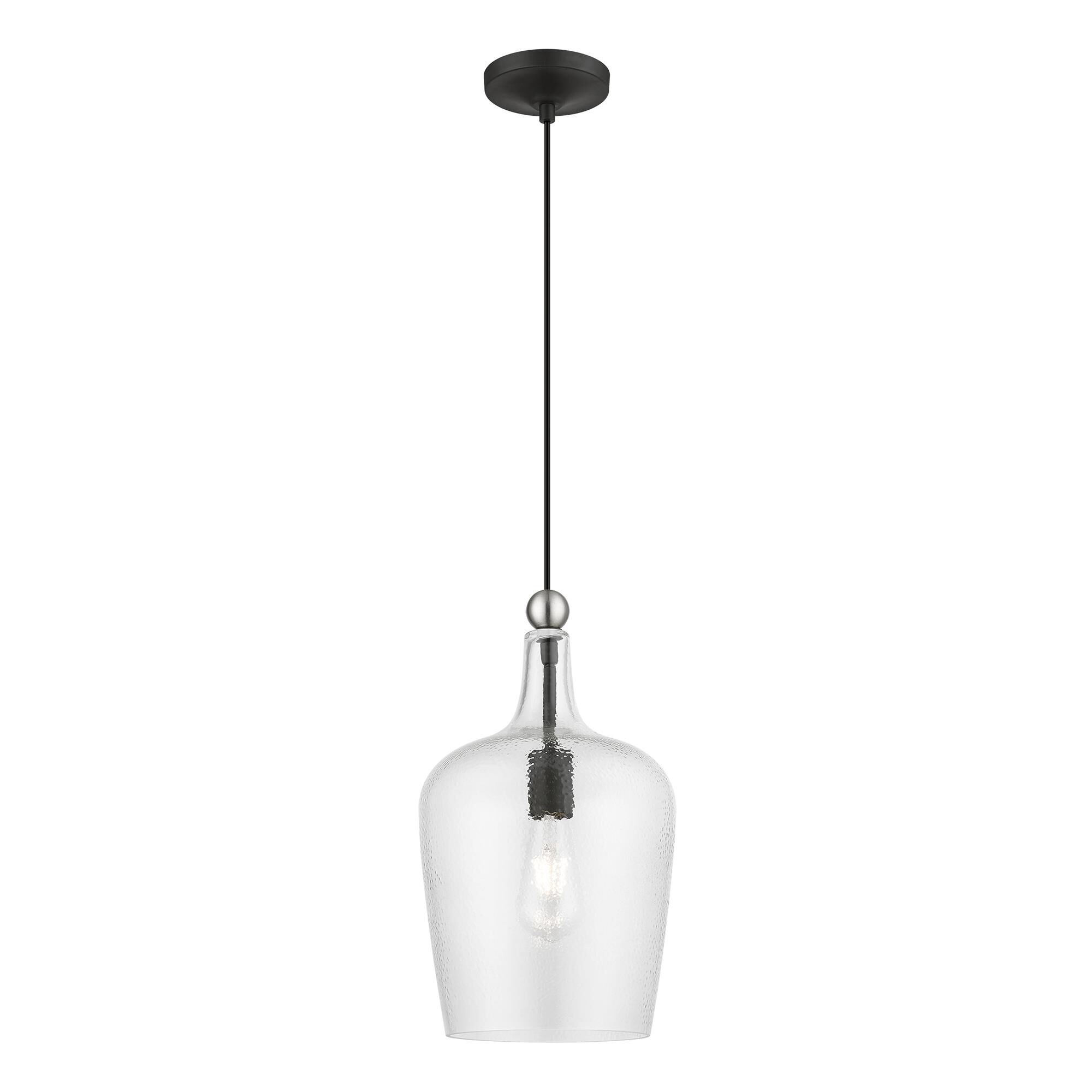 Shown in Black with Brushed Nickel Accent finish and Clear Water glass